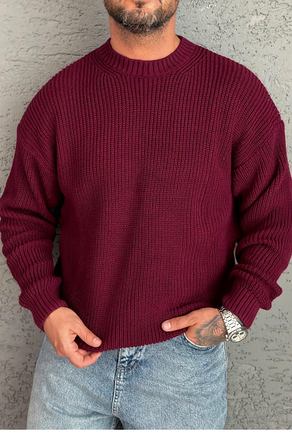 Bordo Basic Triko Kazak