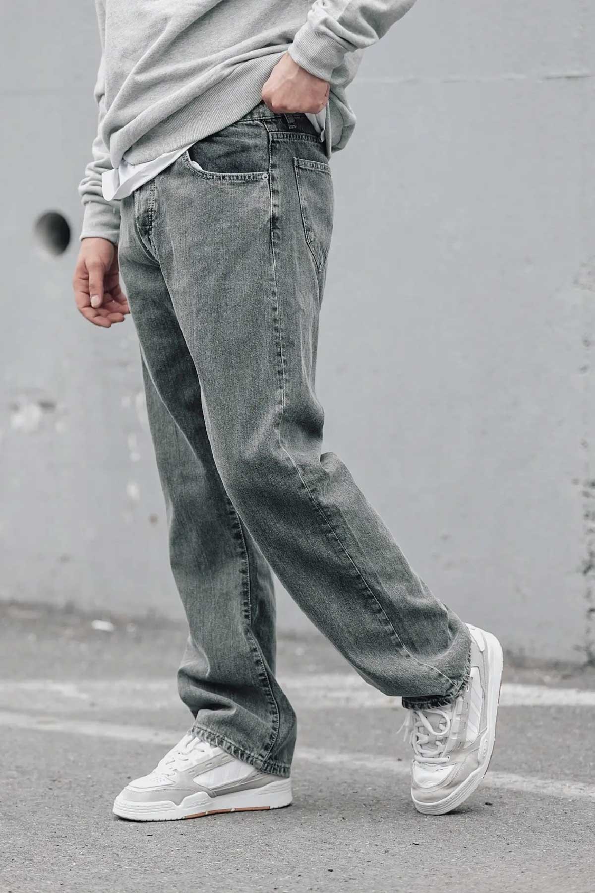 Boyfriend Gri Pantolon 