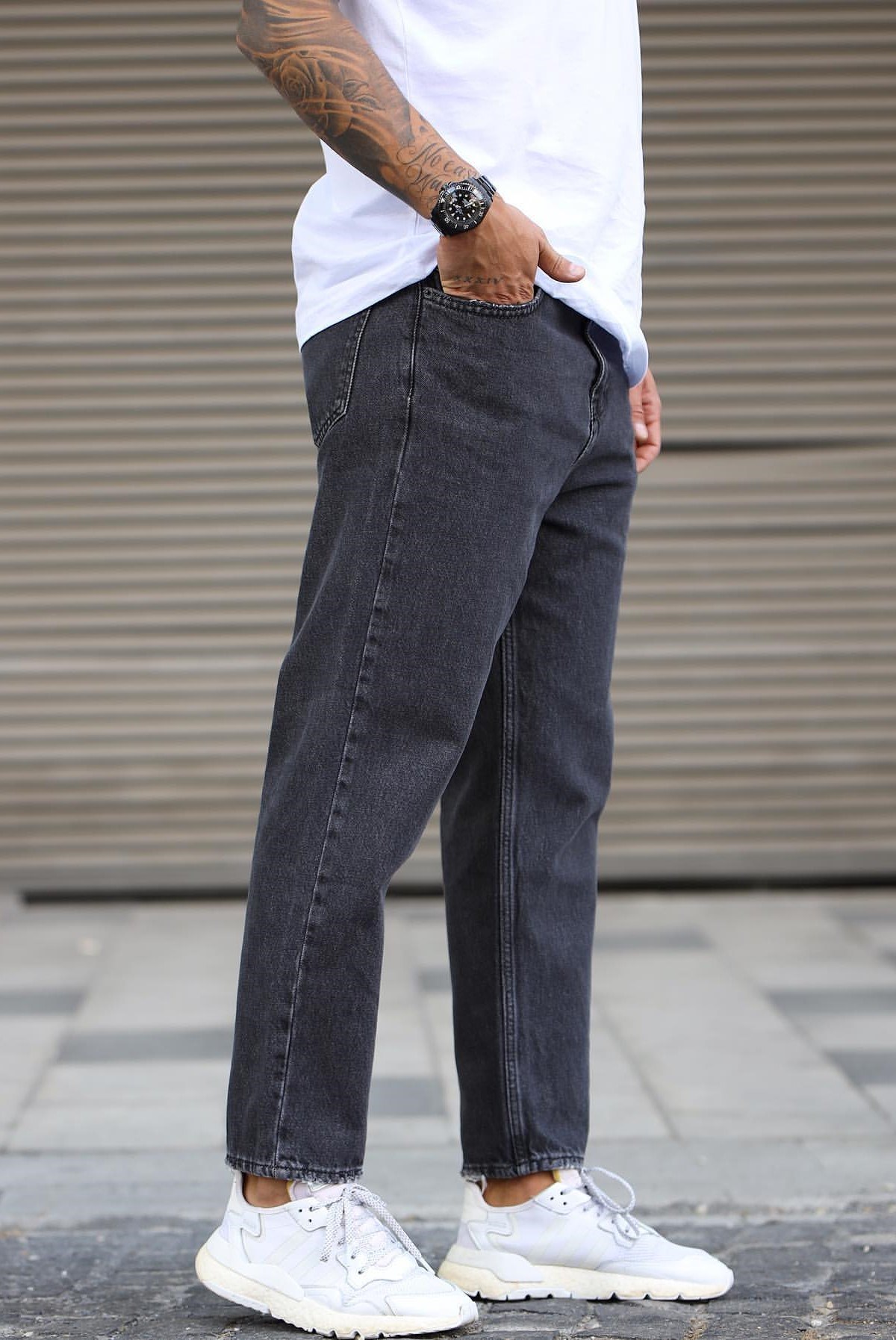 BOYFRIEND JEANS GRİ