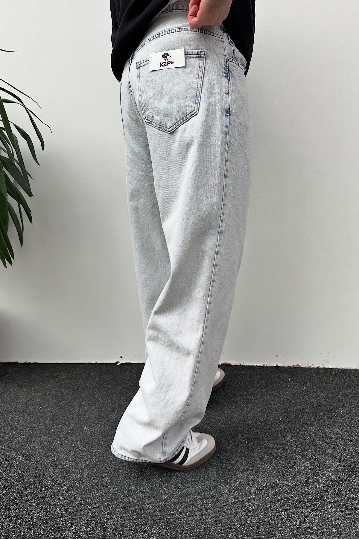 Buz Mavisi Relax Baggy Pantolon