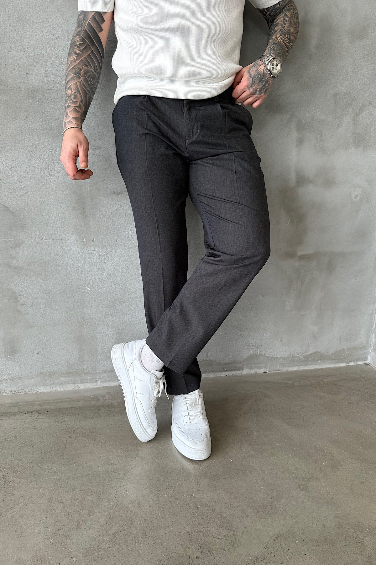 Füme Regular Kesim Kumaş Pantolon