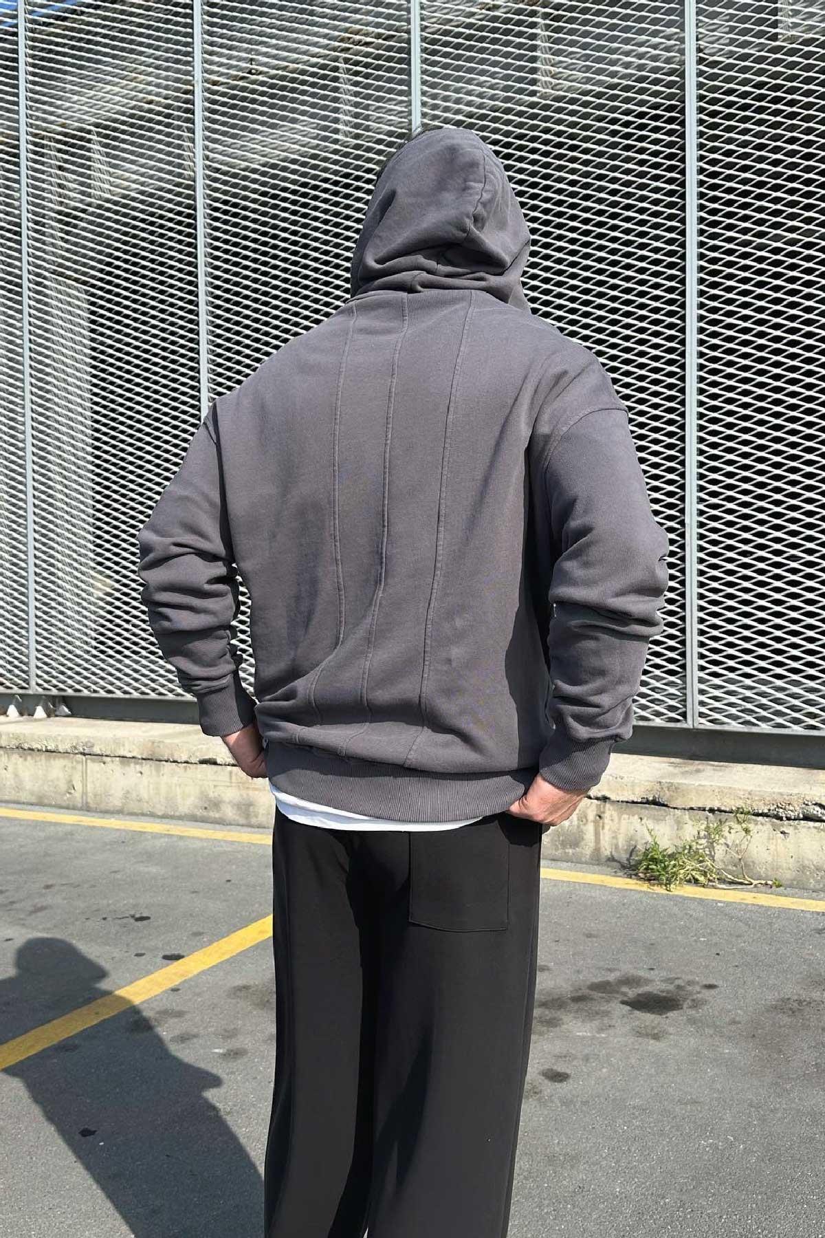 Füme Strutt Kapşonlu Sweat