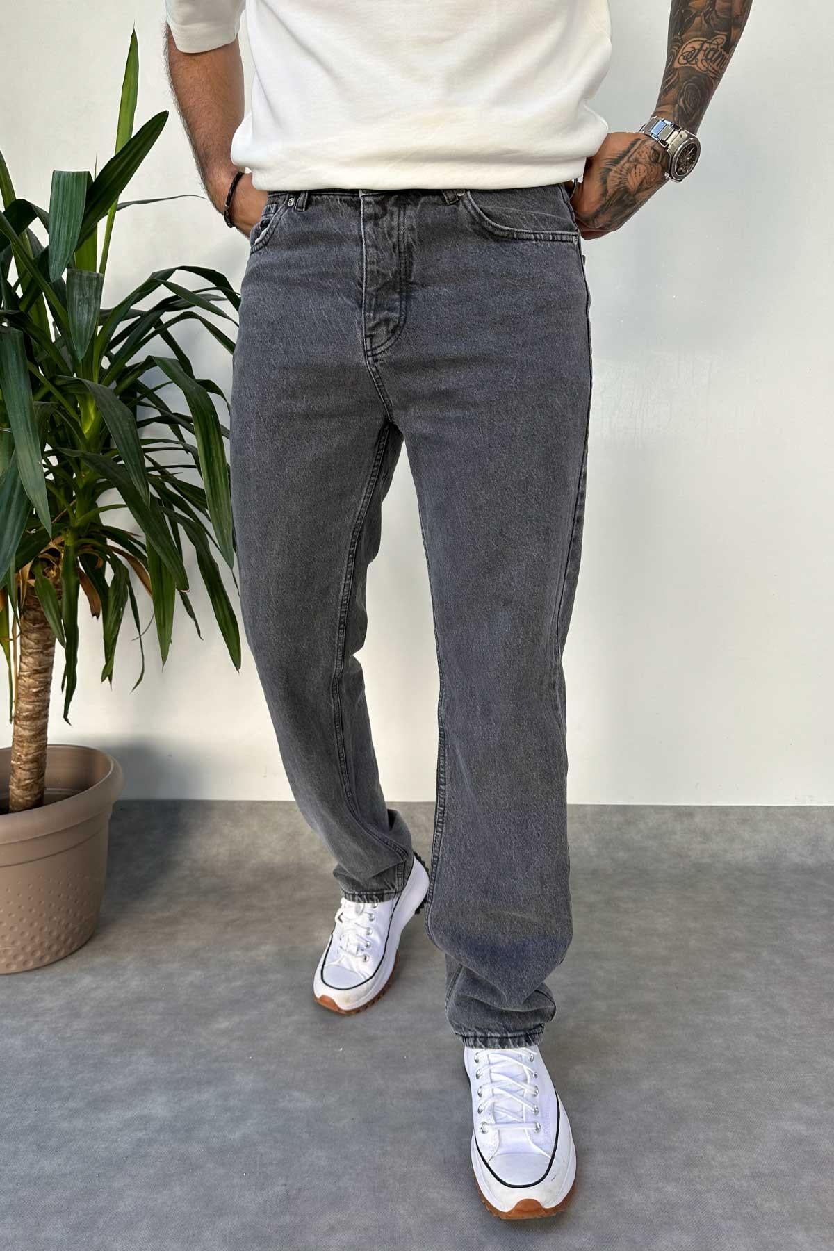 Gri Baggy Kalıp Jean