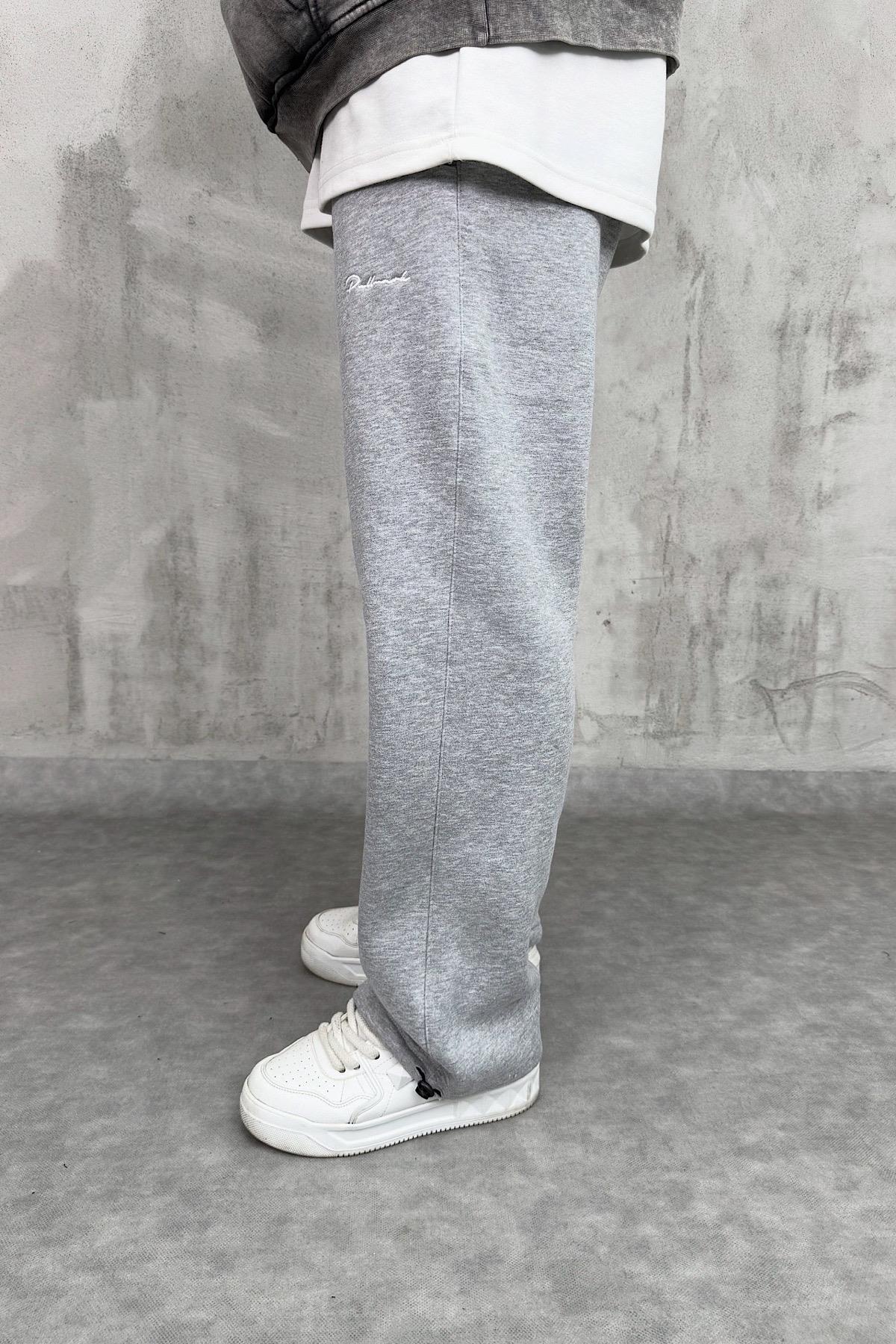 Gri Basic Şardonlu Baggy Eşofman