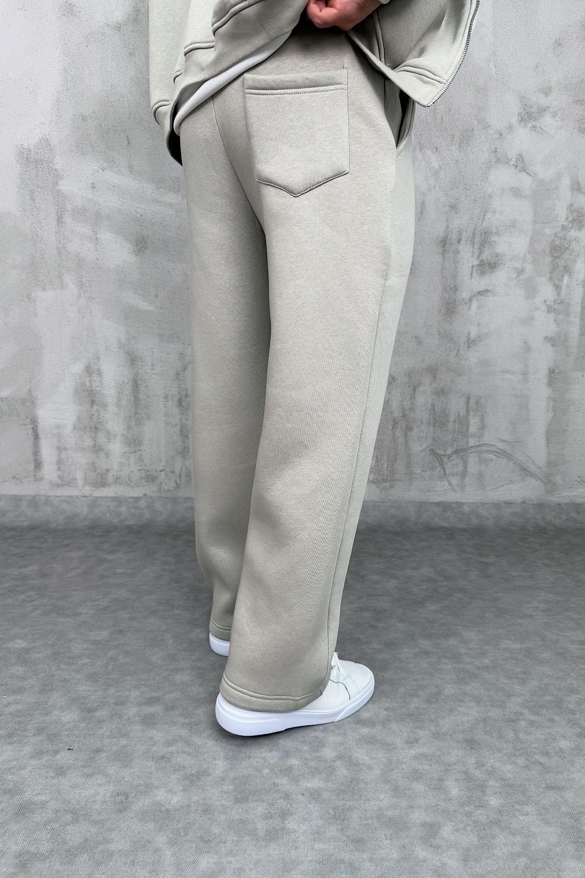 Gri Şardonlu Baggy Eşofman