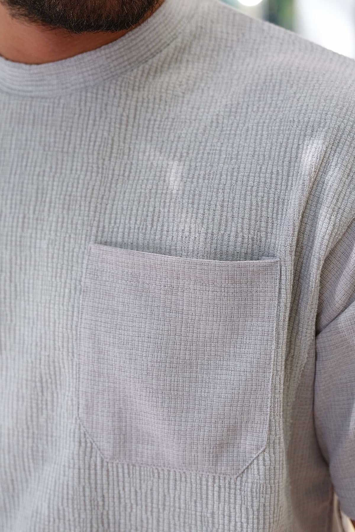 Hafif Oversize Gri Cepli T-Shirt