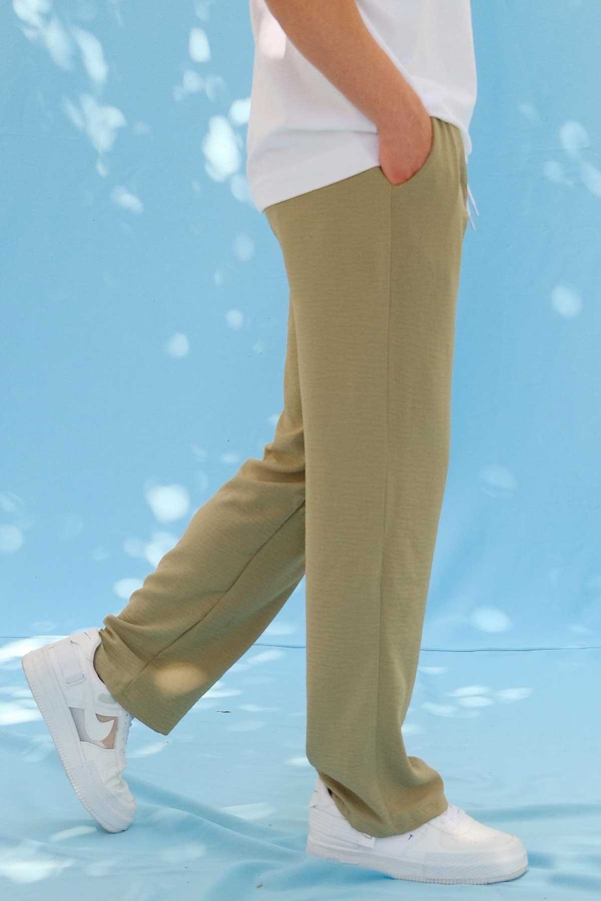 Haki Rahat Kalıp İnce Pantalon
