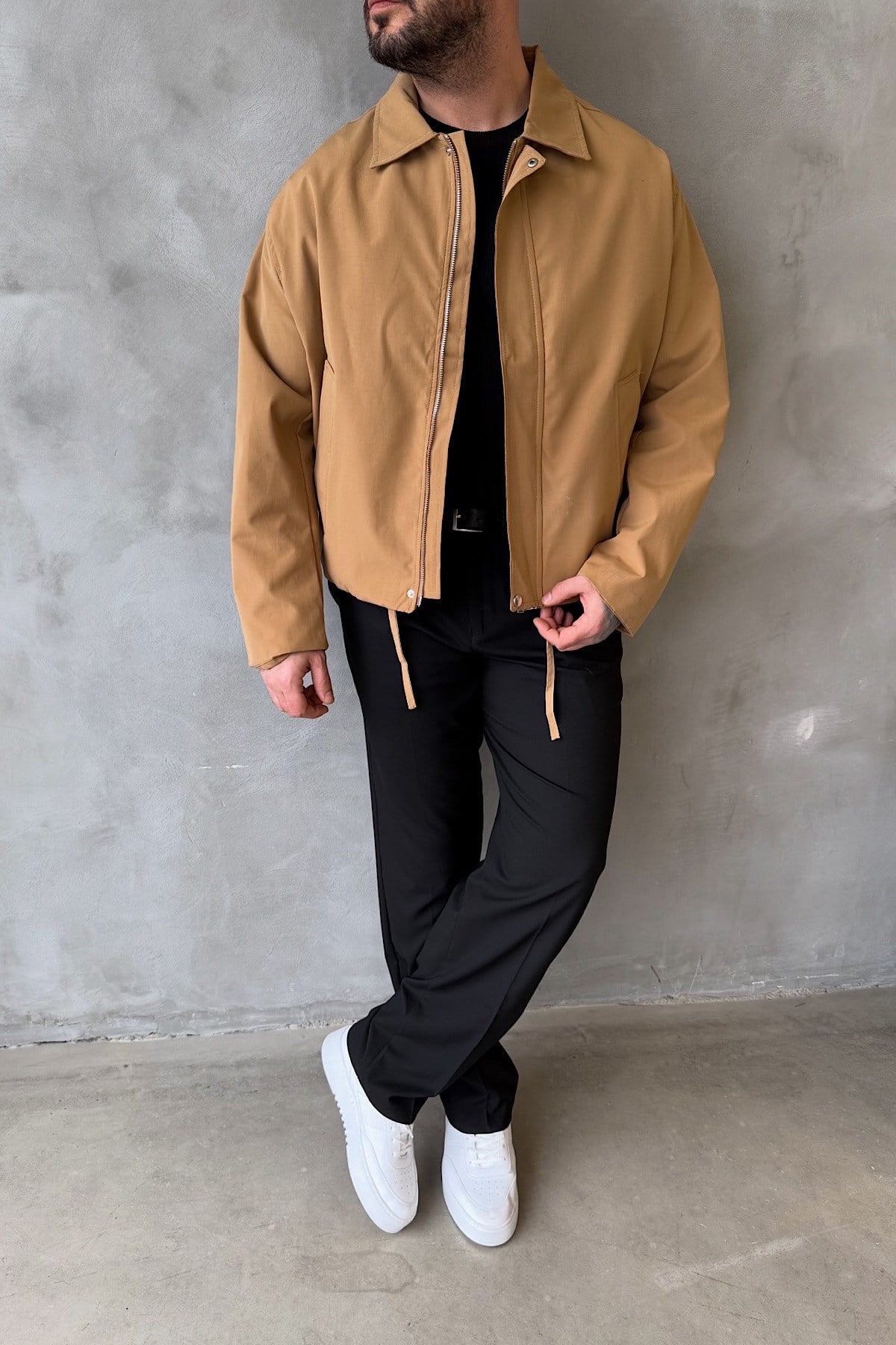 Hardal Renk Boxy Fit Oversize Ceket