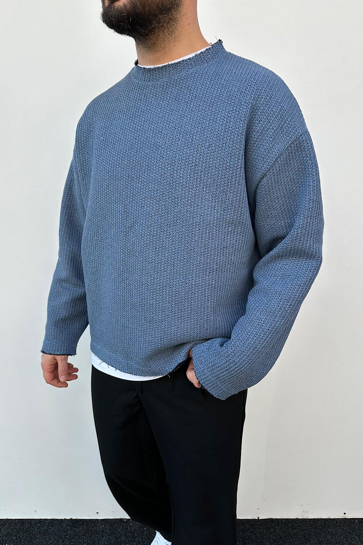 İngigo Rengi Örgü Triko 