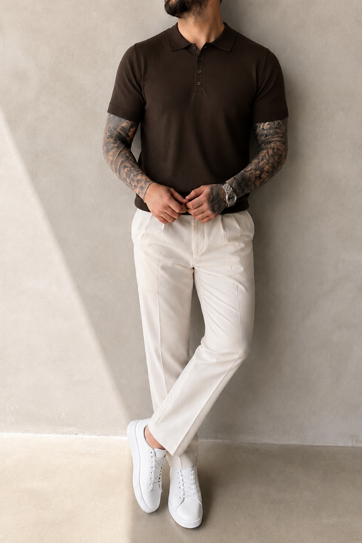 Kahverengi Polo Yaka T-Shirt