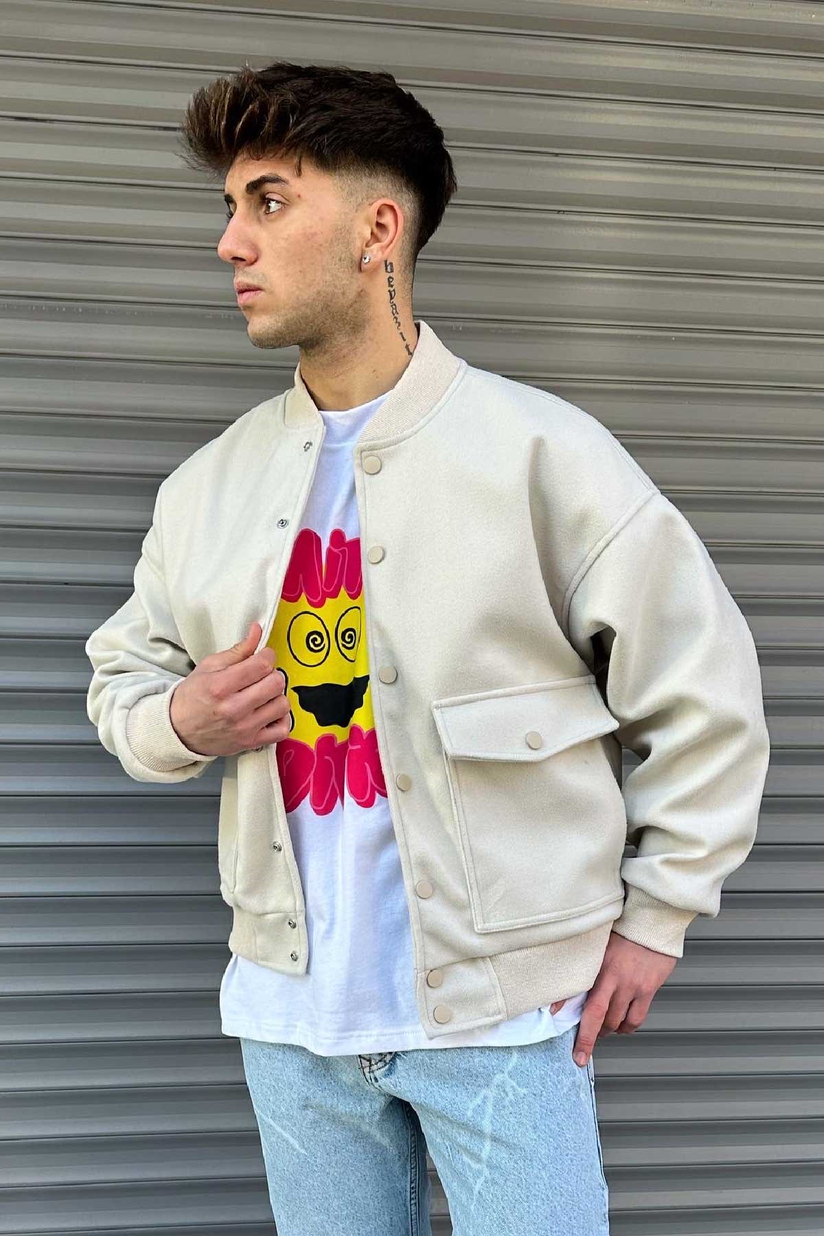 Kaşe Açık Bej Ceket 