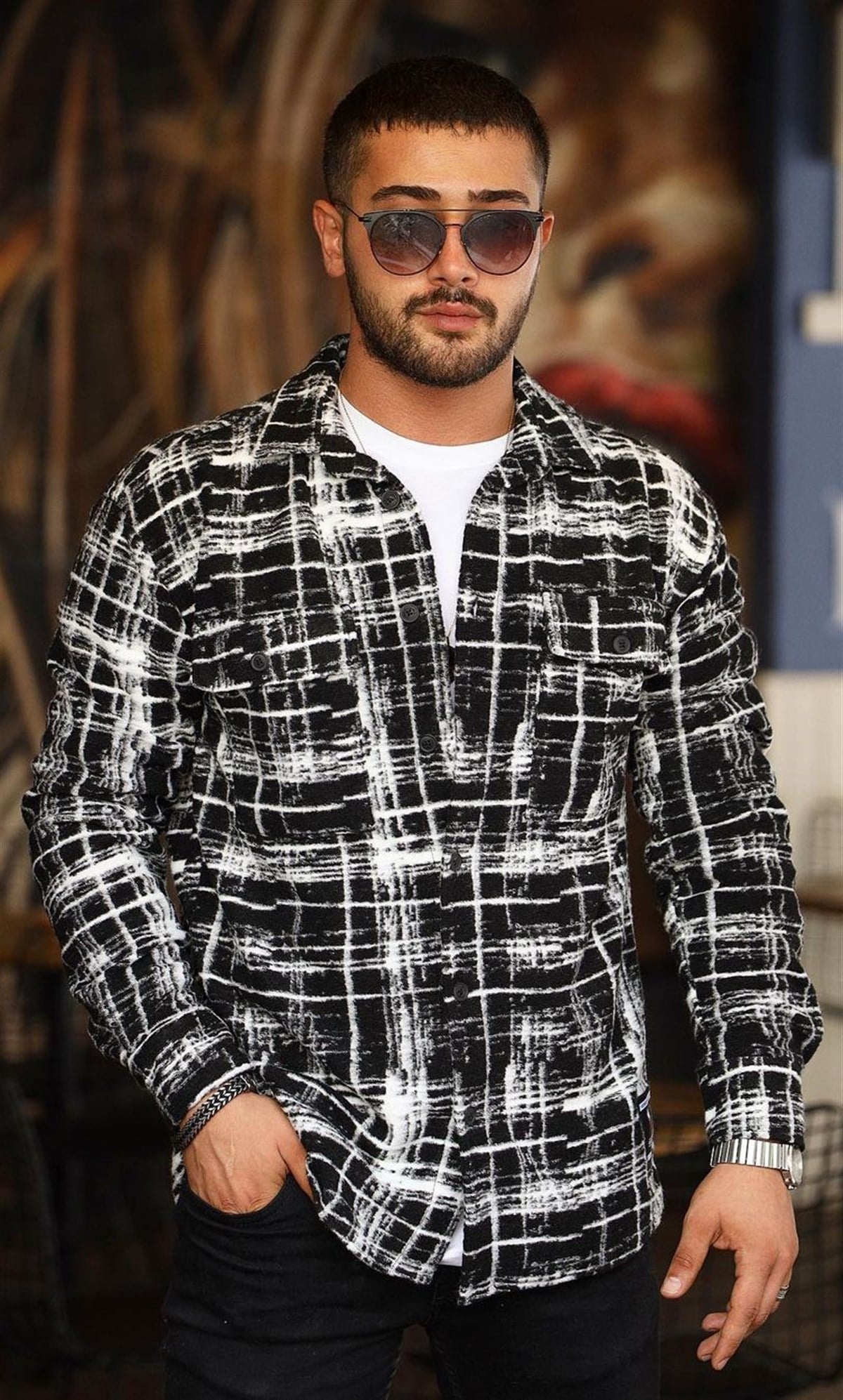 Kaşe Oduncu Gömlek Siyah