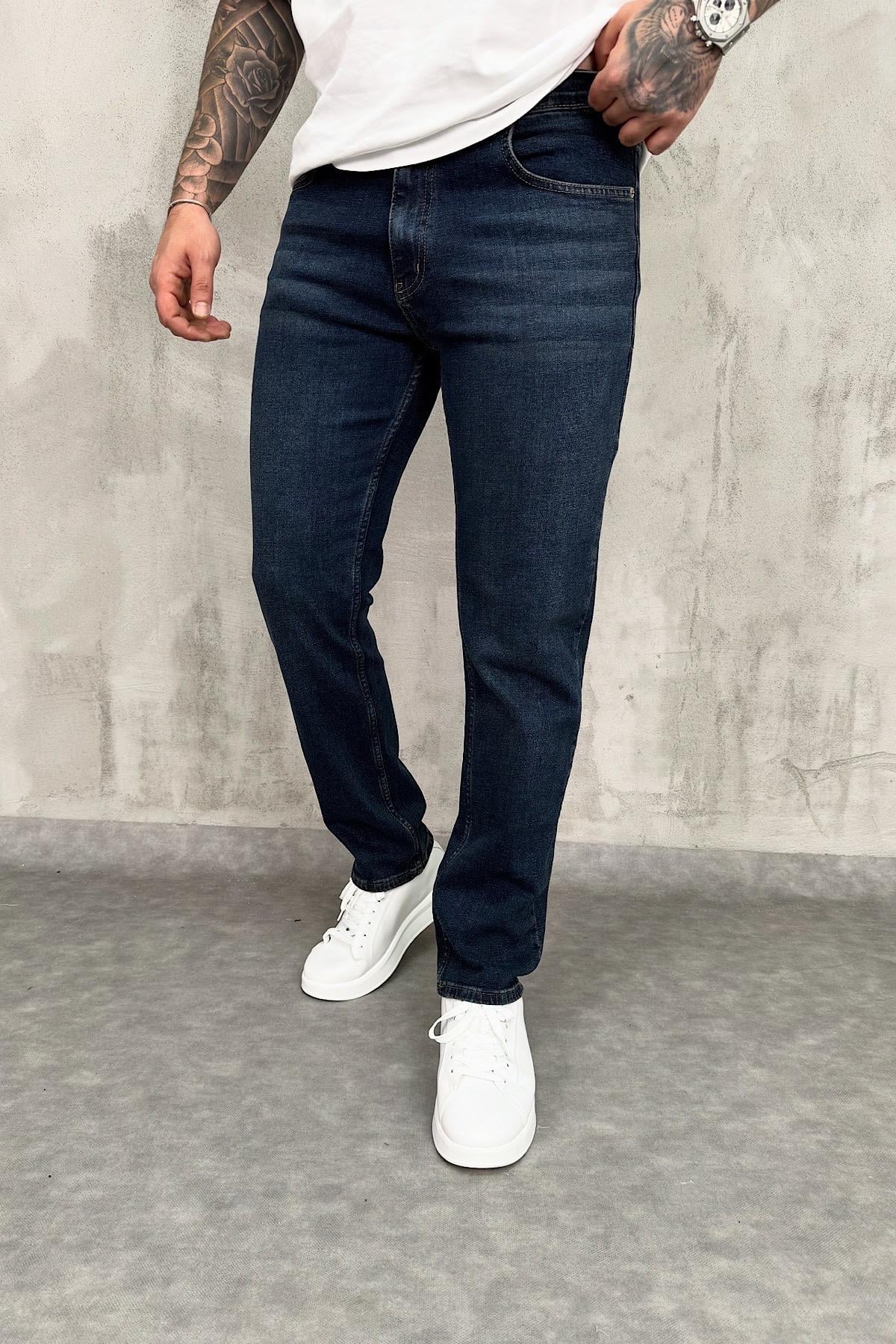 Koyu Lacivert Regular Kalıp Pantolon