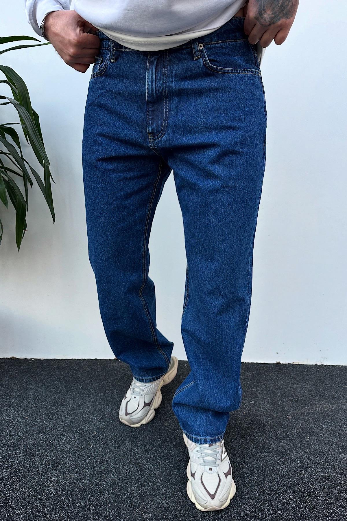 Koyu Mavi Baggy Jean 
