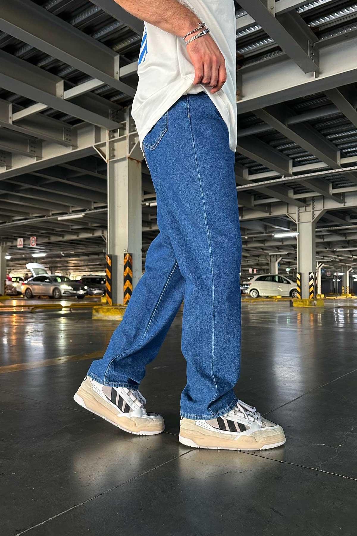 Koyu Mavi Baggy Jean