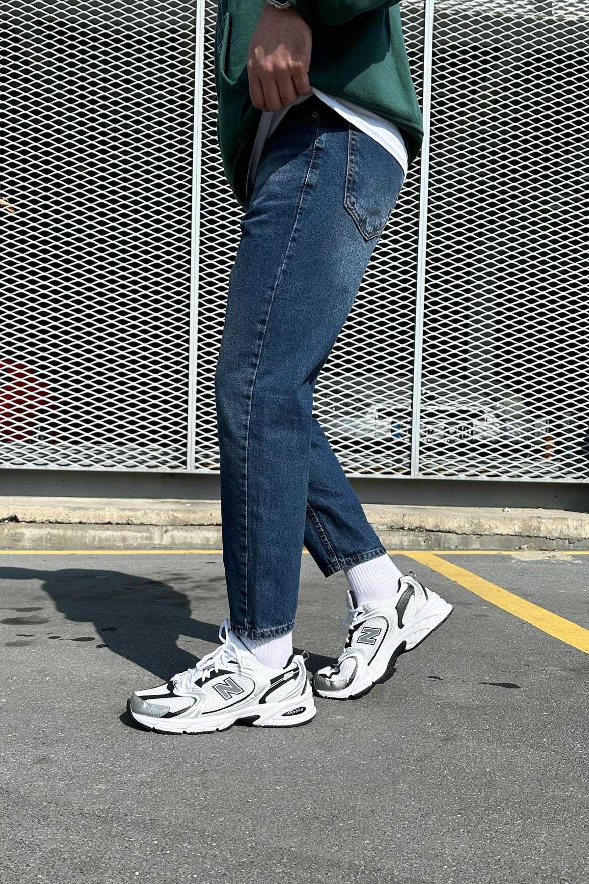 Koyu Mavi Boyfriend Jean