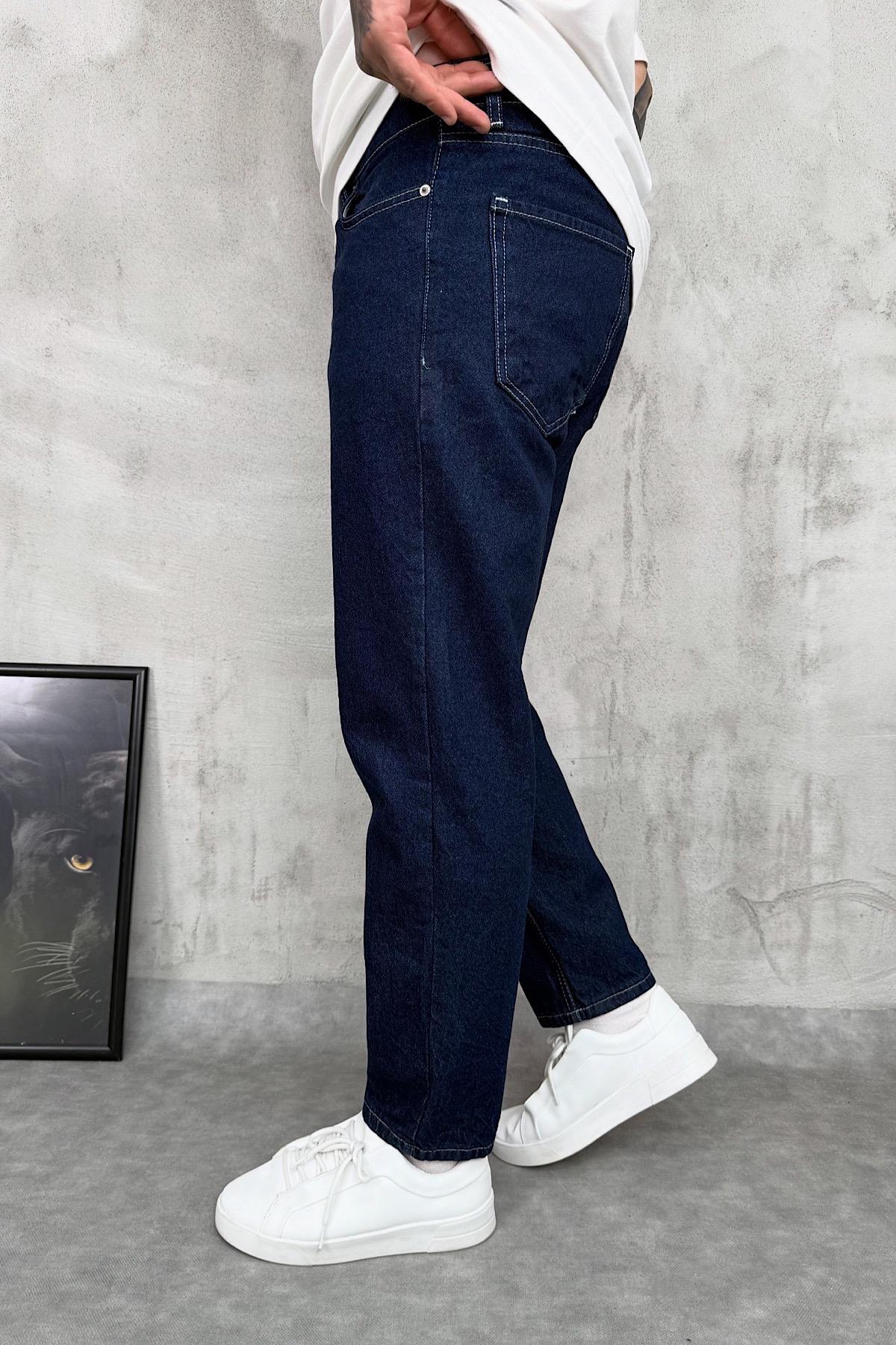 Koyu Mavi Boyfriend Jean