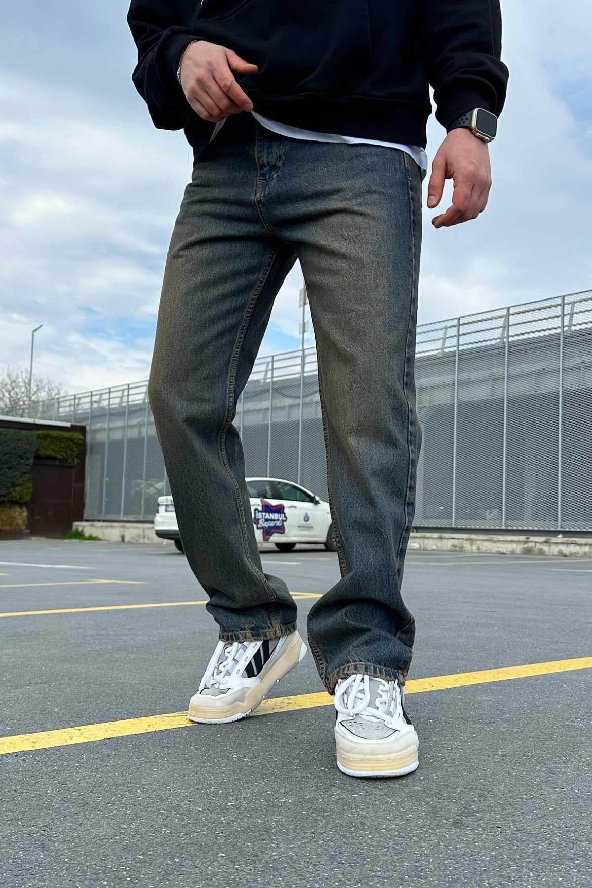 Koyu Mavi Eskitme Denim Jean