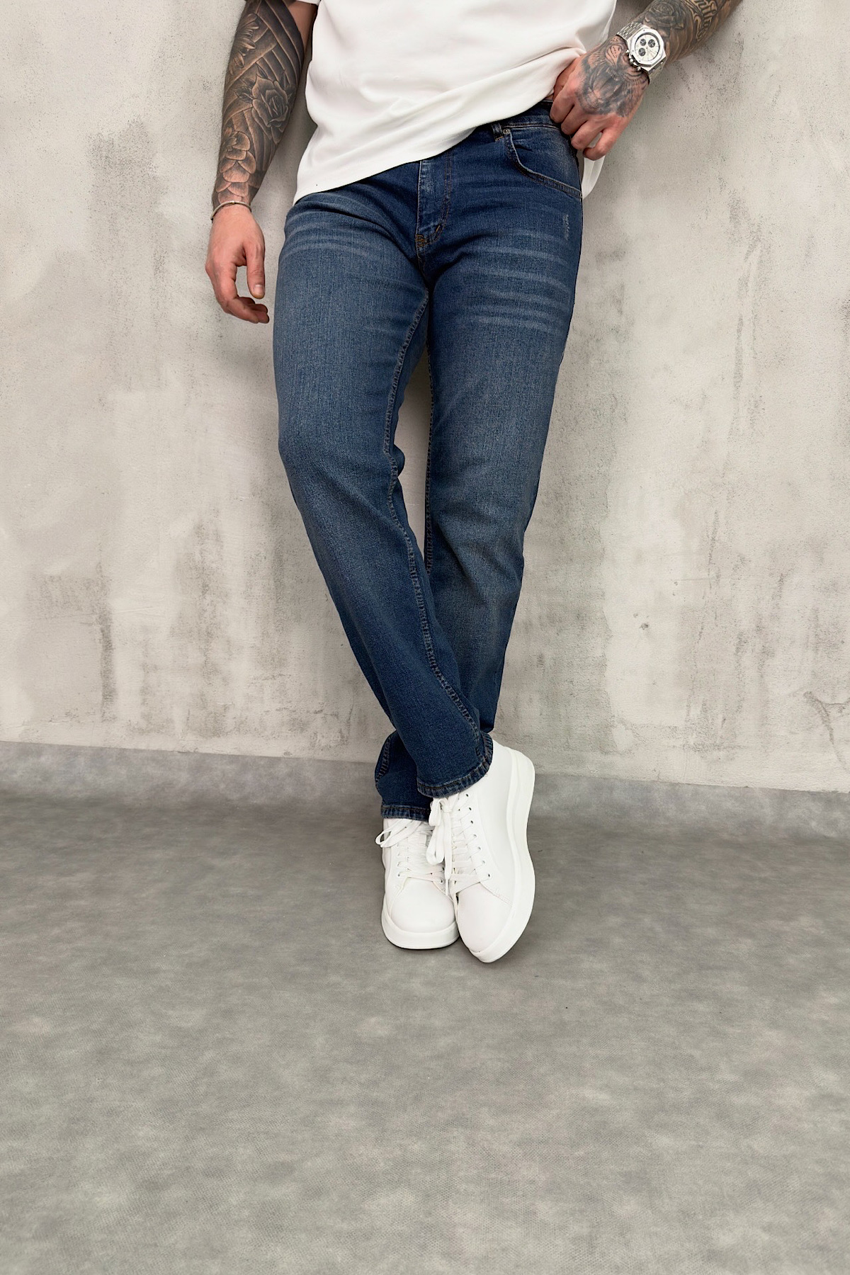 Koyu Mavi Regular Pantolon