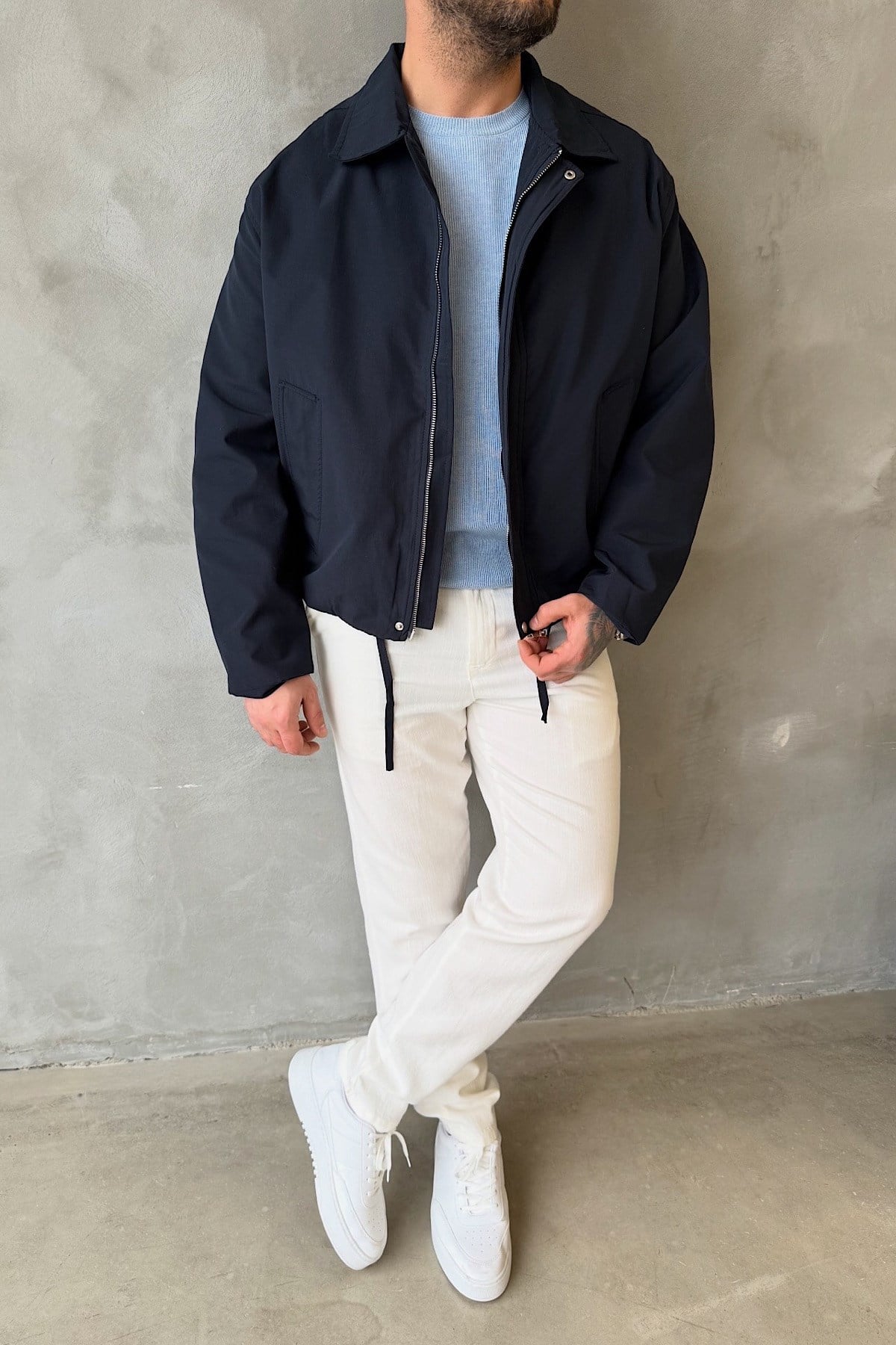 Lacivert Boxy Fit Oversize Ceket