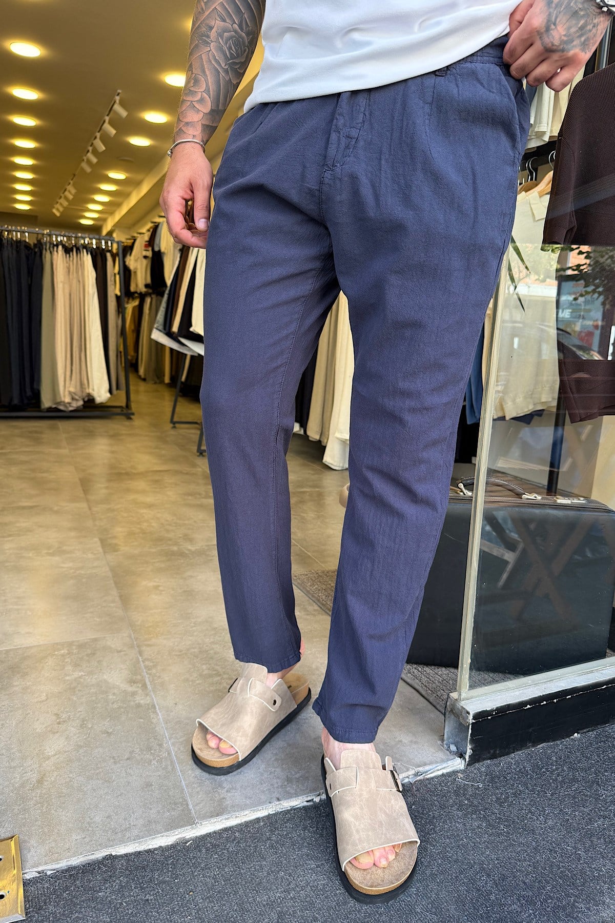 Lacivert Regular Keten Pantolon