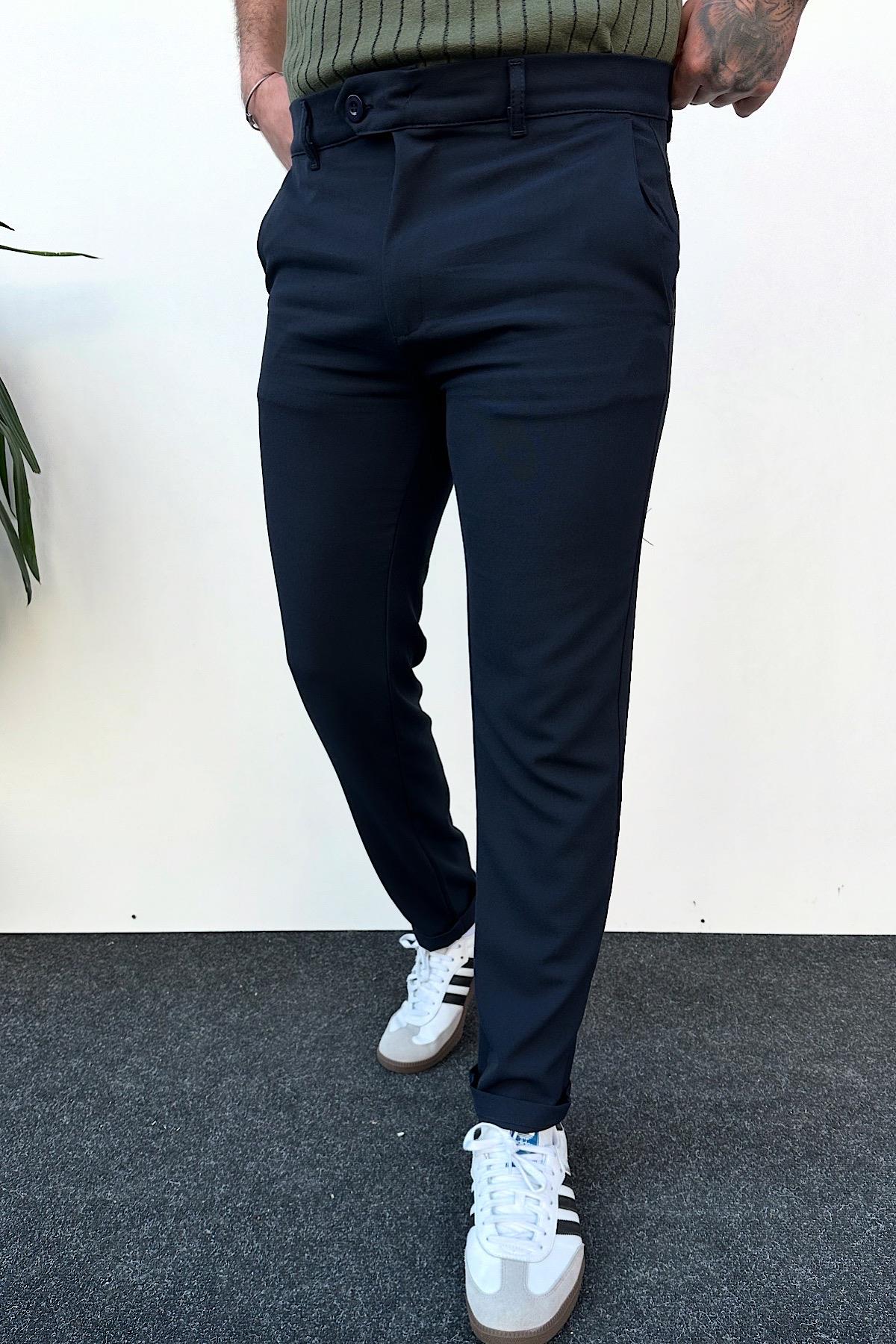 Lacivert Slim Fit Kumaş Pantolon