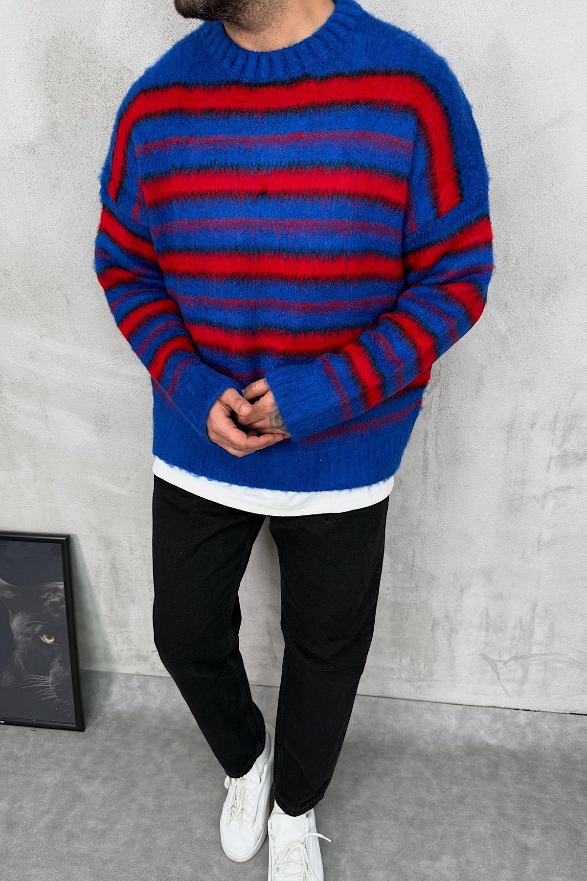 Mavi&Kırmızı Tüylü Trilo