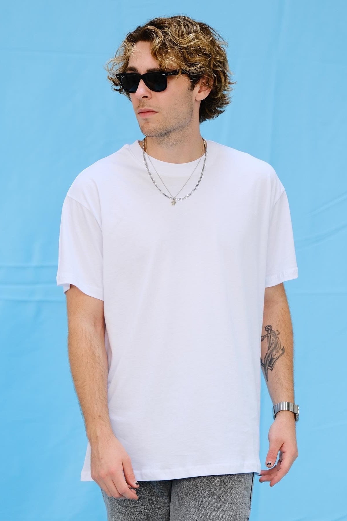 Oversize Basic Beyaz T-Shirt 