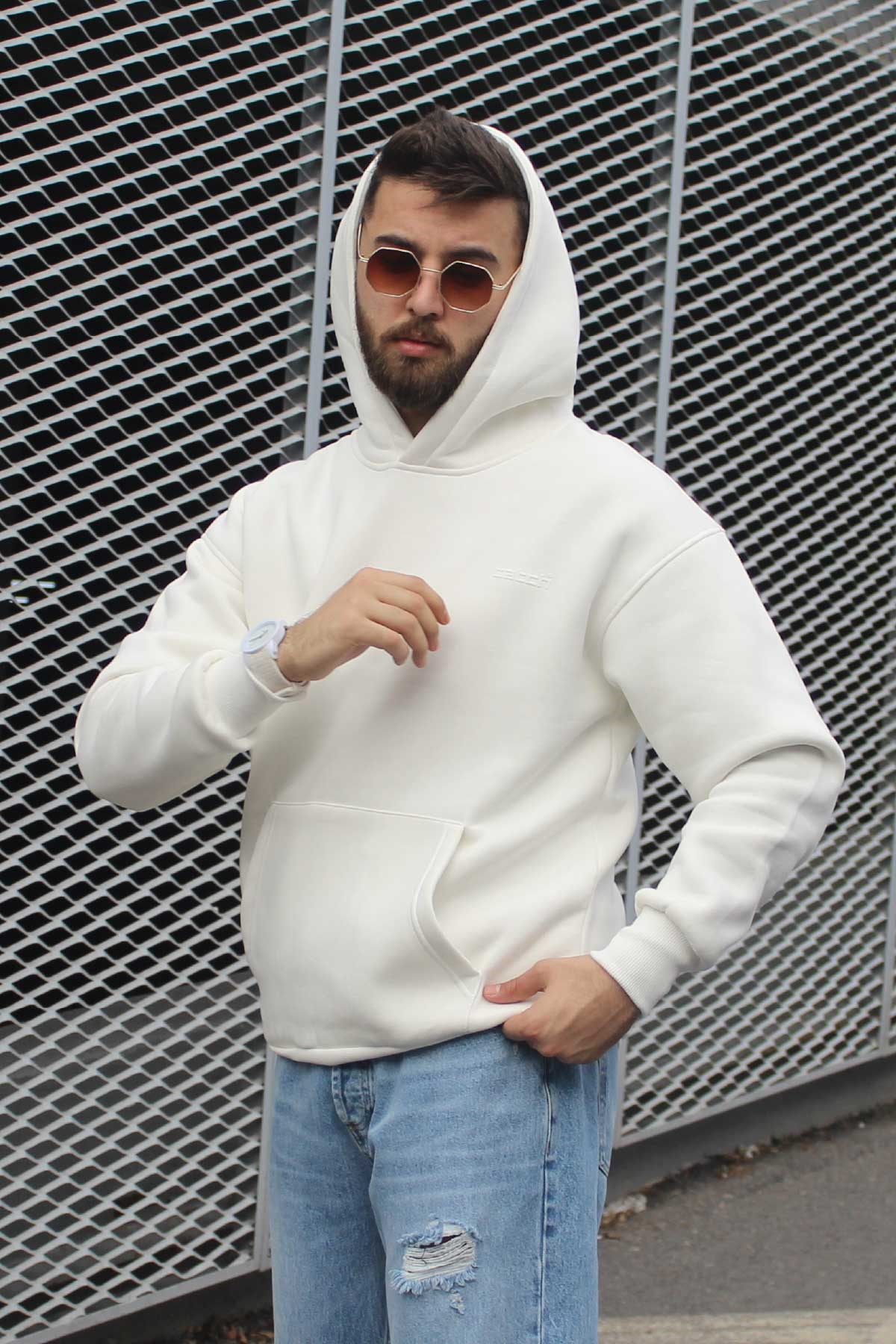 Oversize Baskılı Sweatshirt