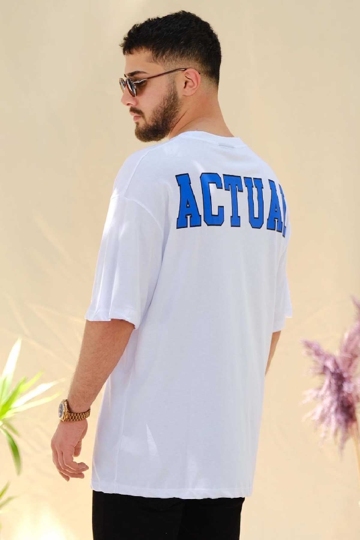 Oversize Beyaz Actual T-Shirt
