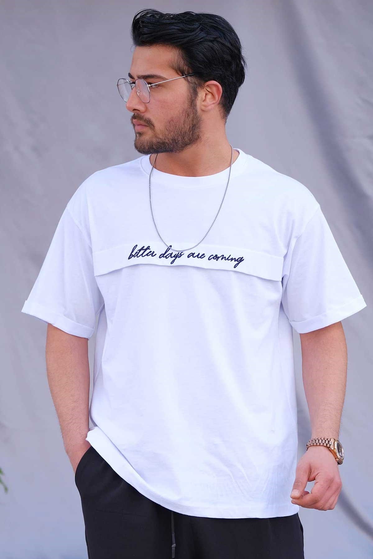Oversize Beyaz Better Days T-Shirt