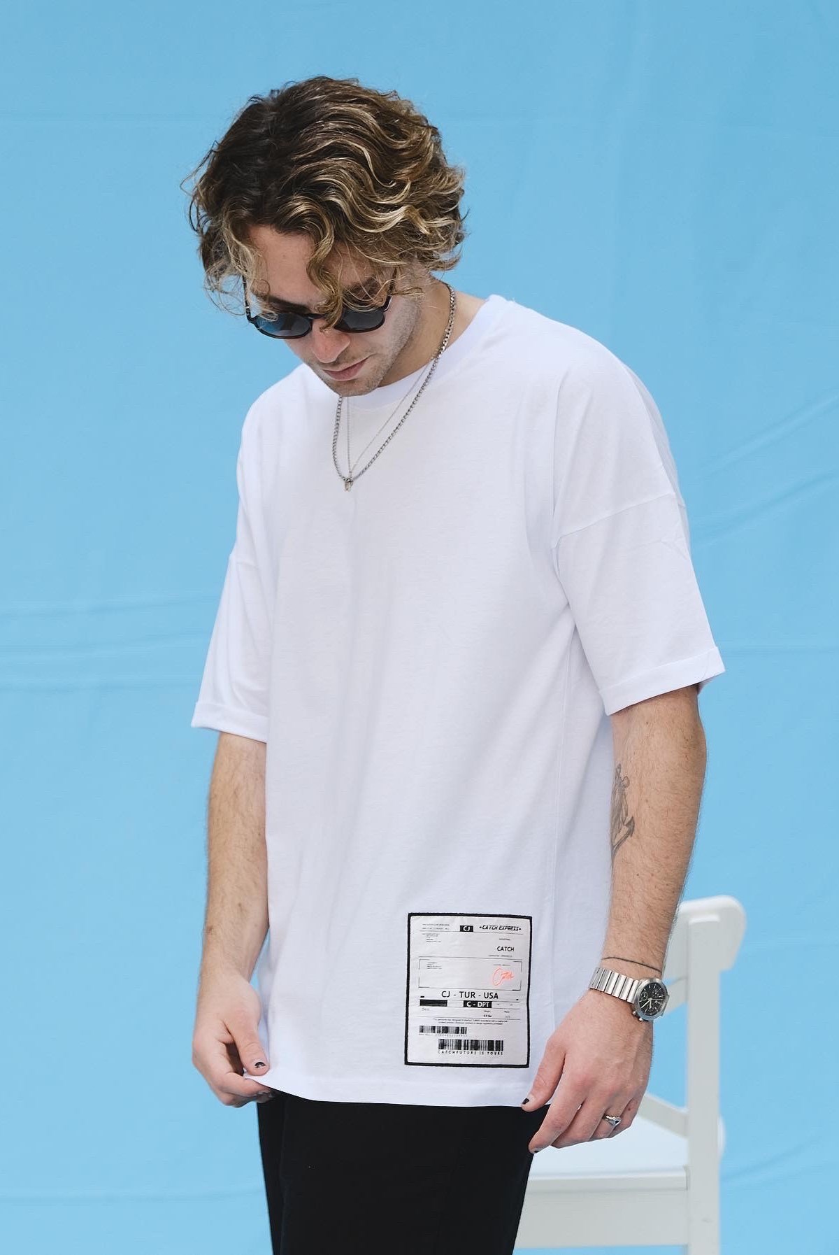 Oversize Beyaz Chanter Faux T-Shirt