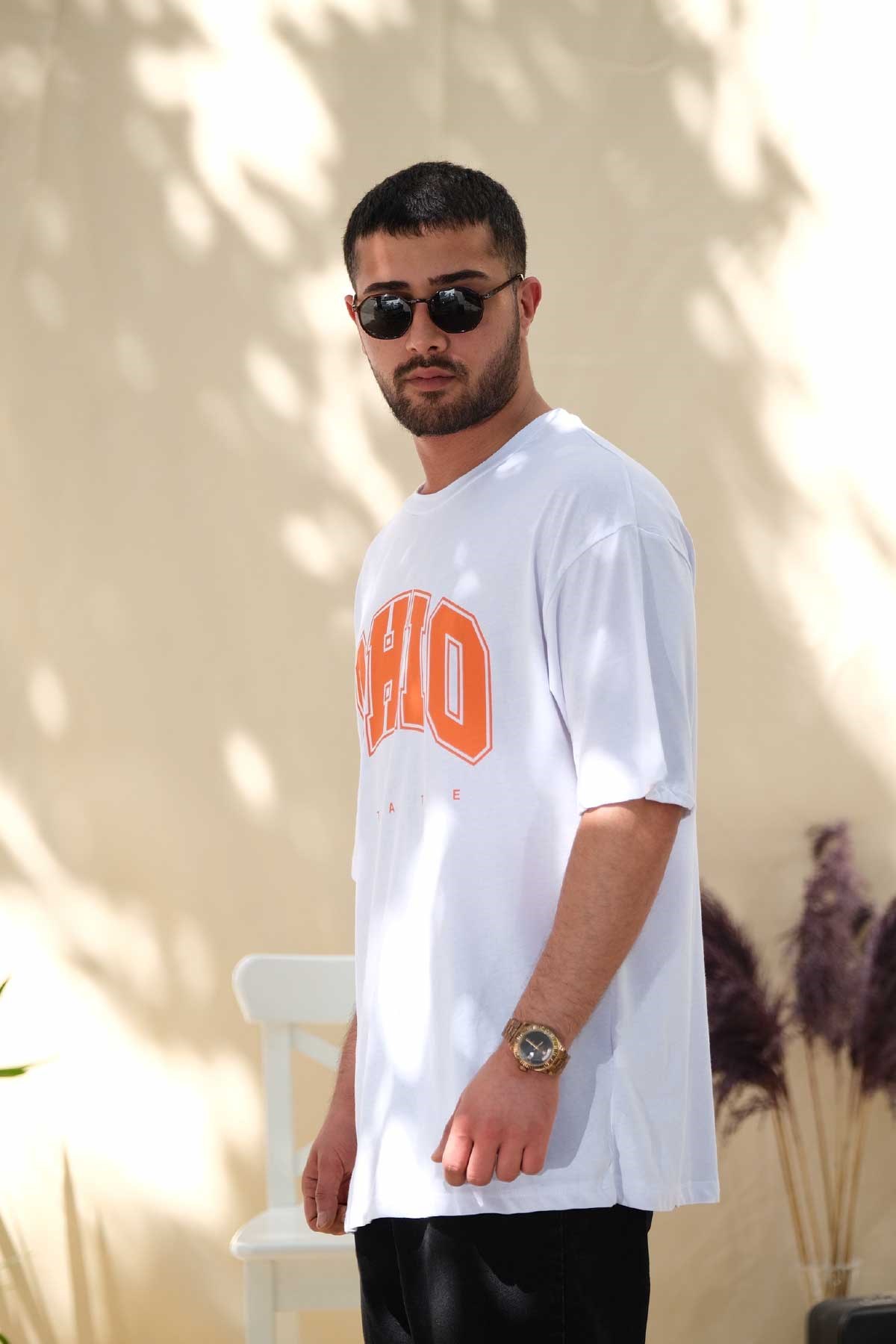 Oversize Beyaz Ohio T-Shirt
