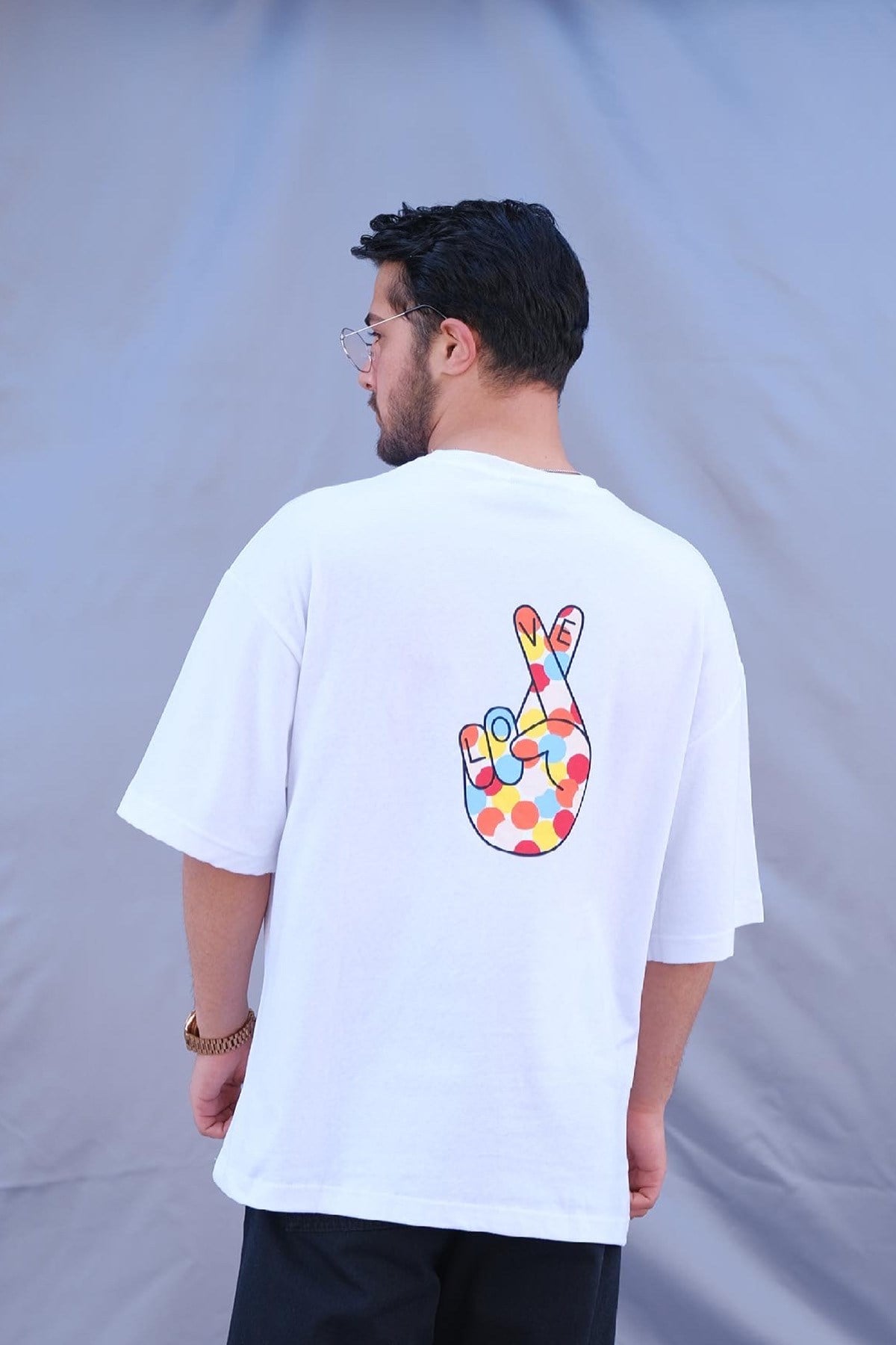 Oversize Beyaz T-Shirt Love