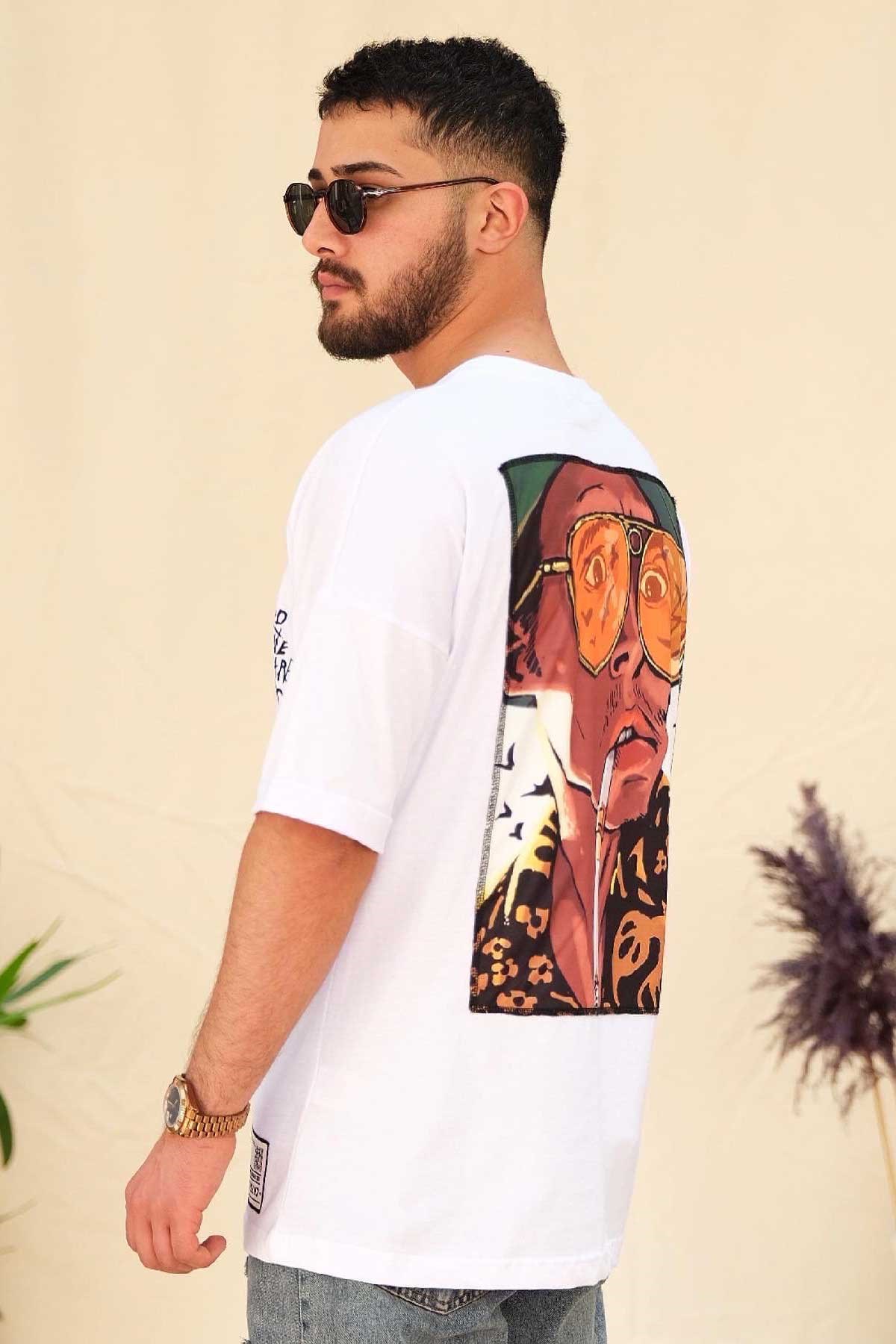 Oversize Beyaz Too Weird To Live T-Shirt