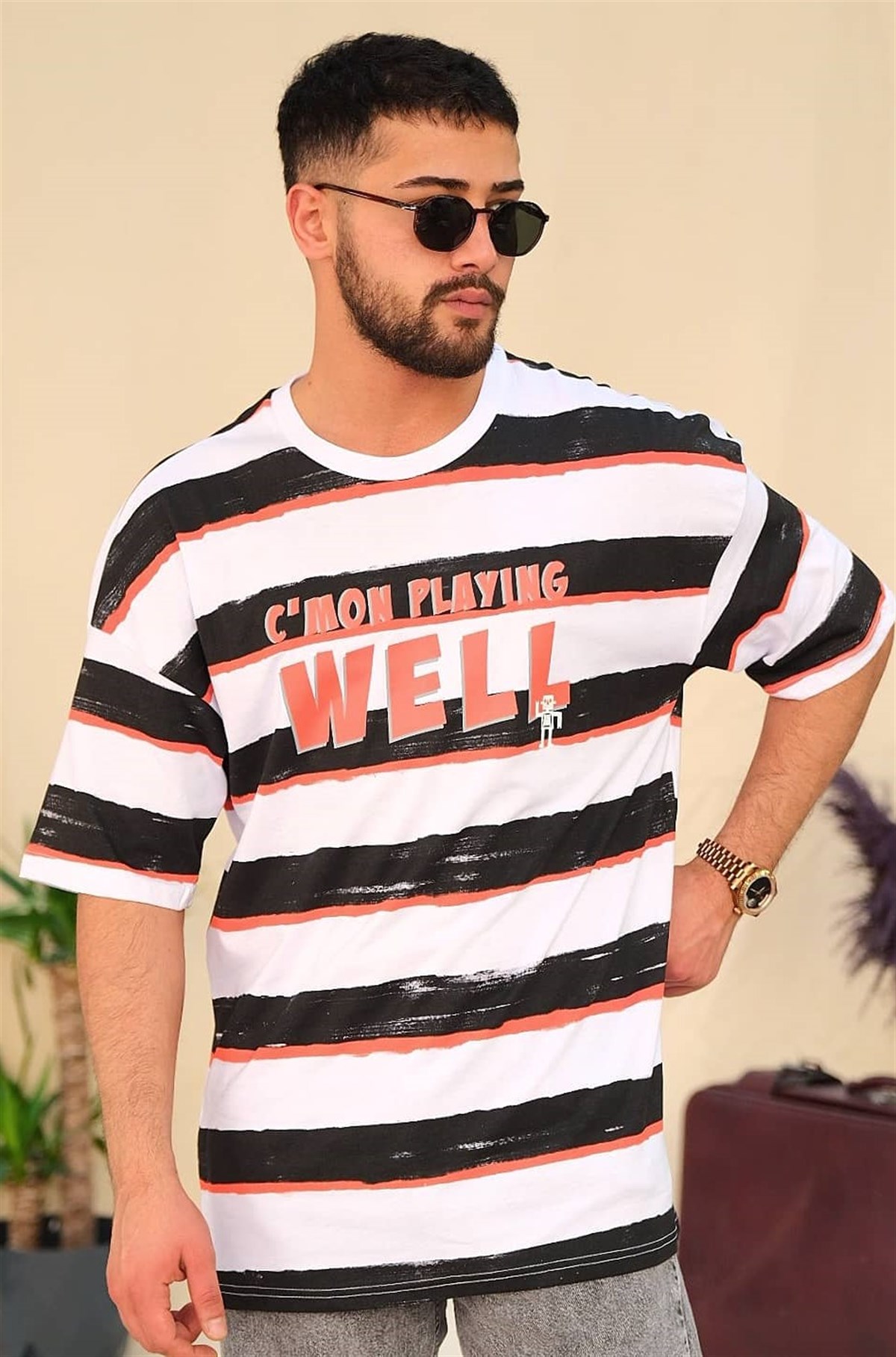 Oversize C'mon Playing Well T-Shirt