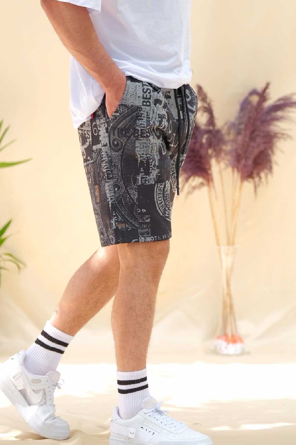 Oversize Dijital Baskılı Şort 