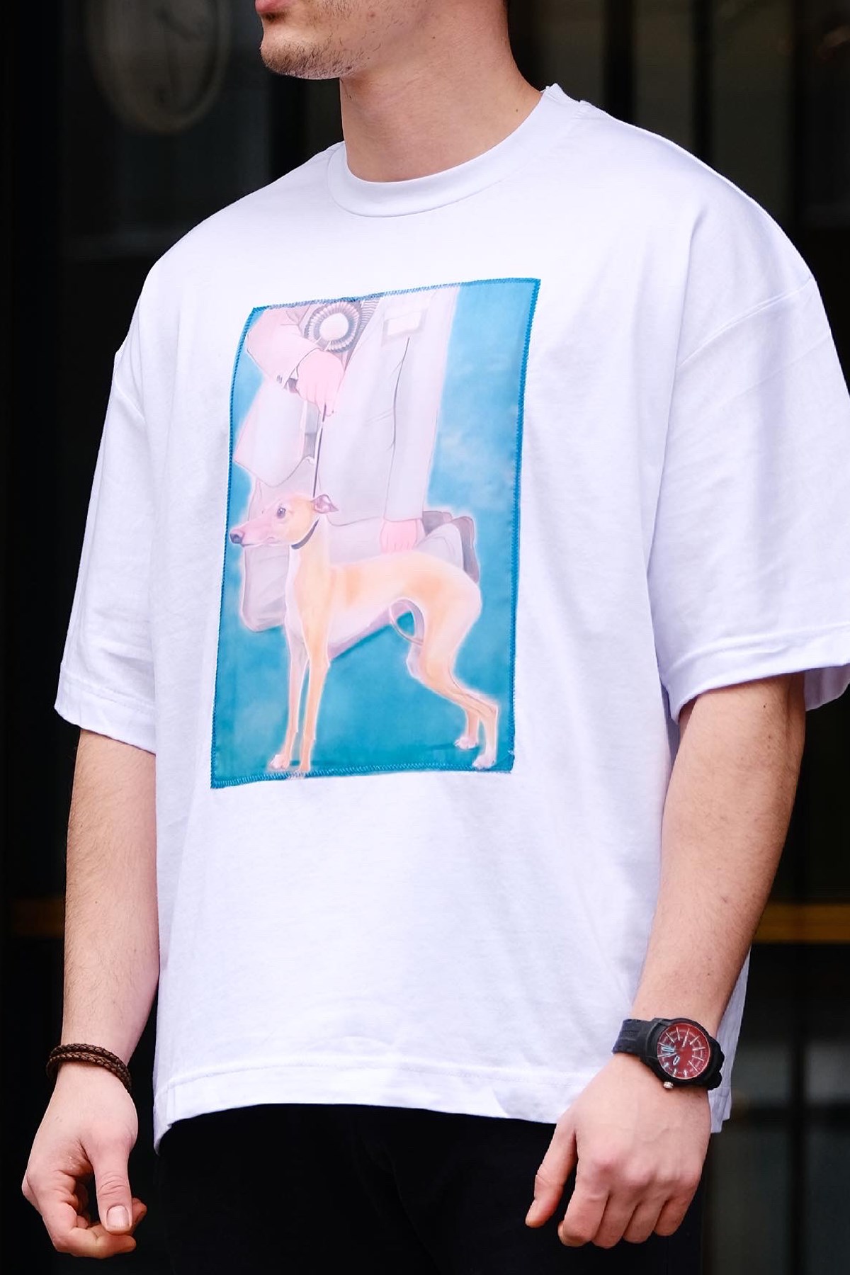 Oversize Dog T-Shirt Beyaz
