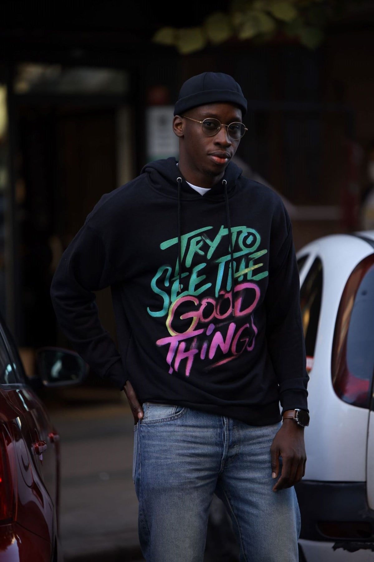 OVERSIZE GOOD THINGS KAPÜŞONLU SWEATSHIRT SİYAH