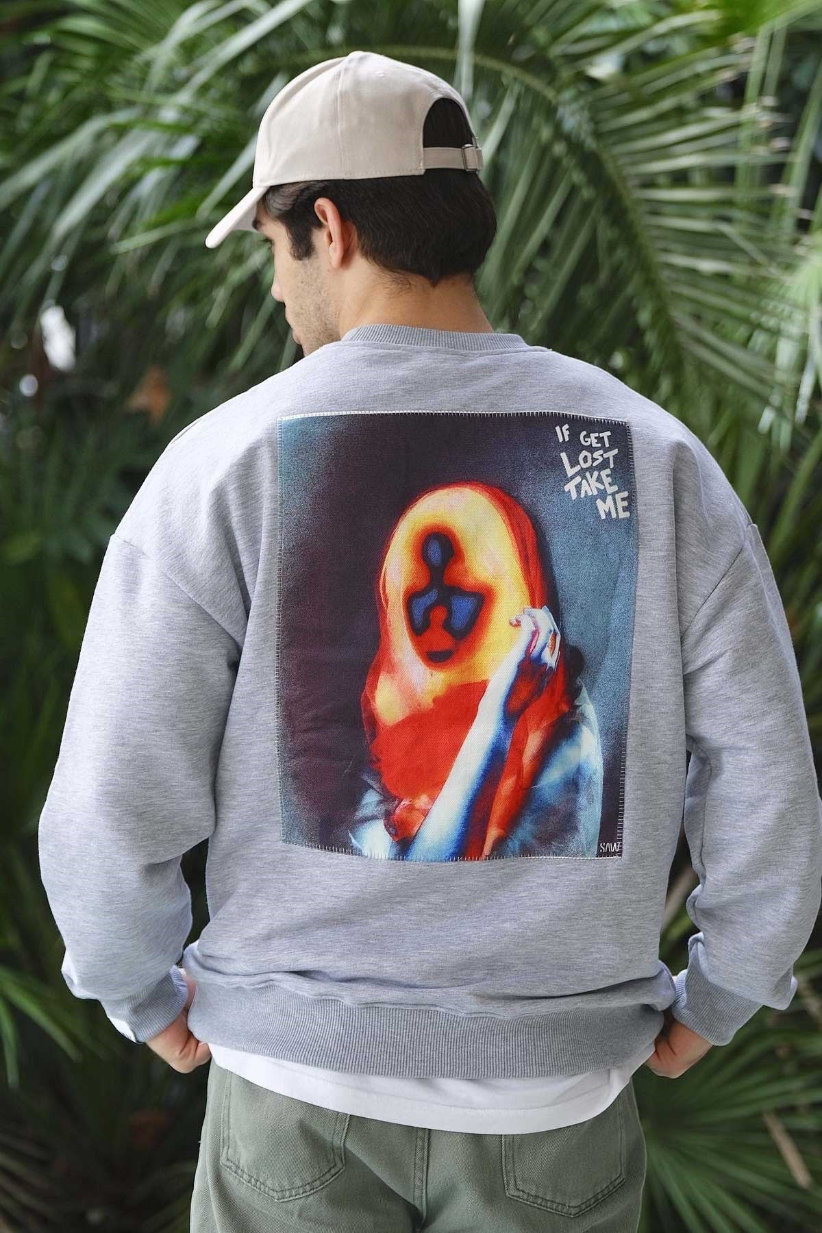 Oversize Gri Sweatshirt