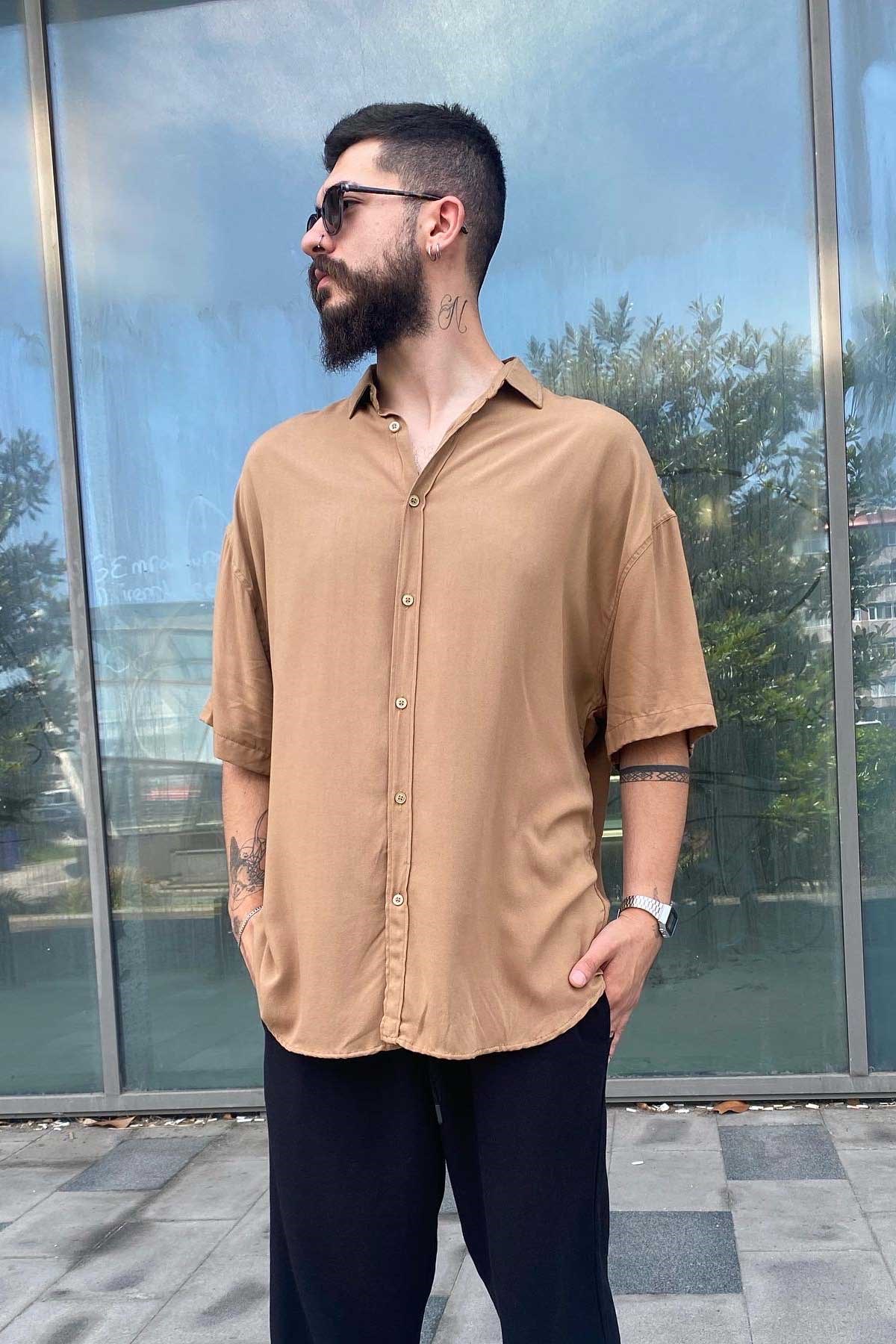 Oversize Kısa Kollu Gömlek