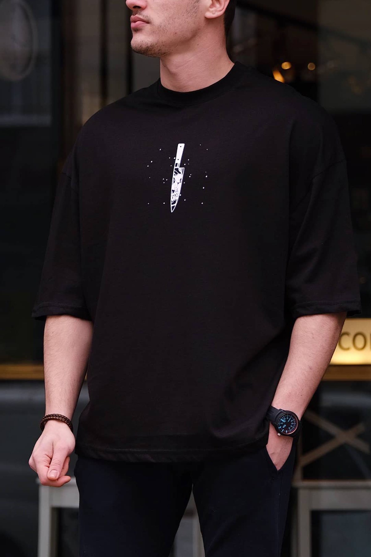 Oversize Knife T-Shirt Siyah