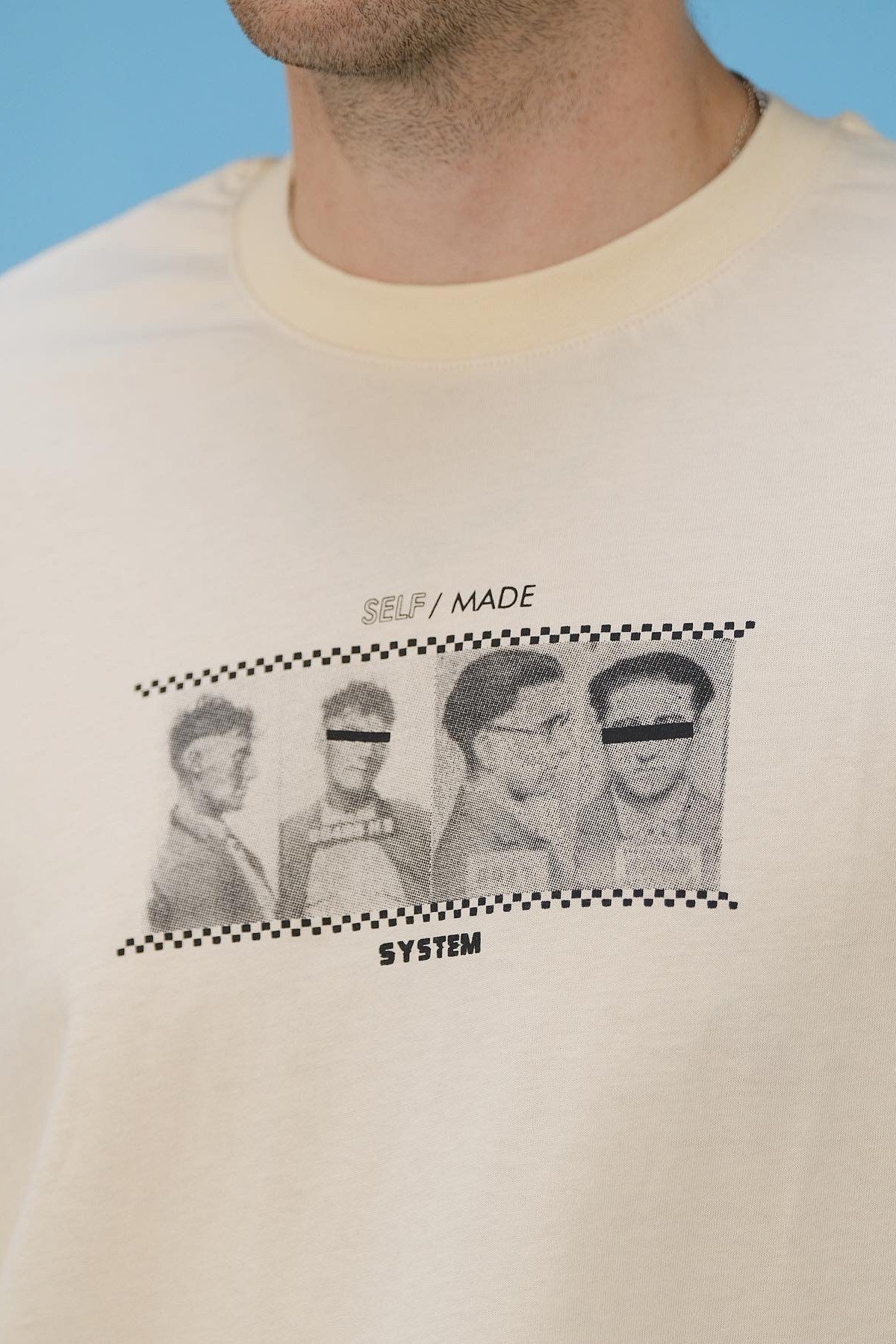 Oversize Krem Self Made T-Shirt