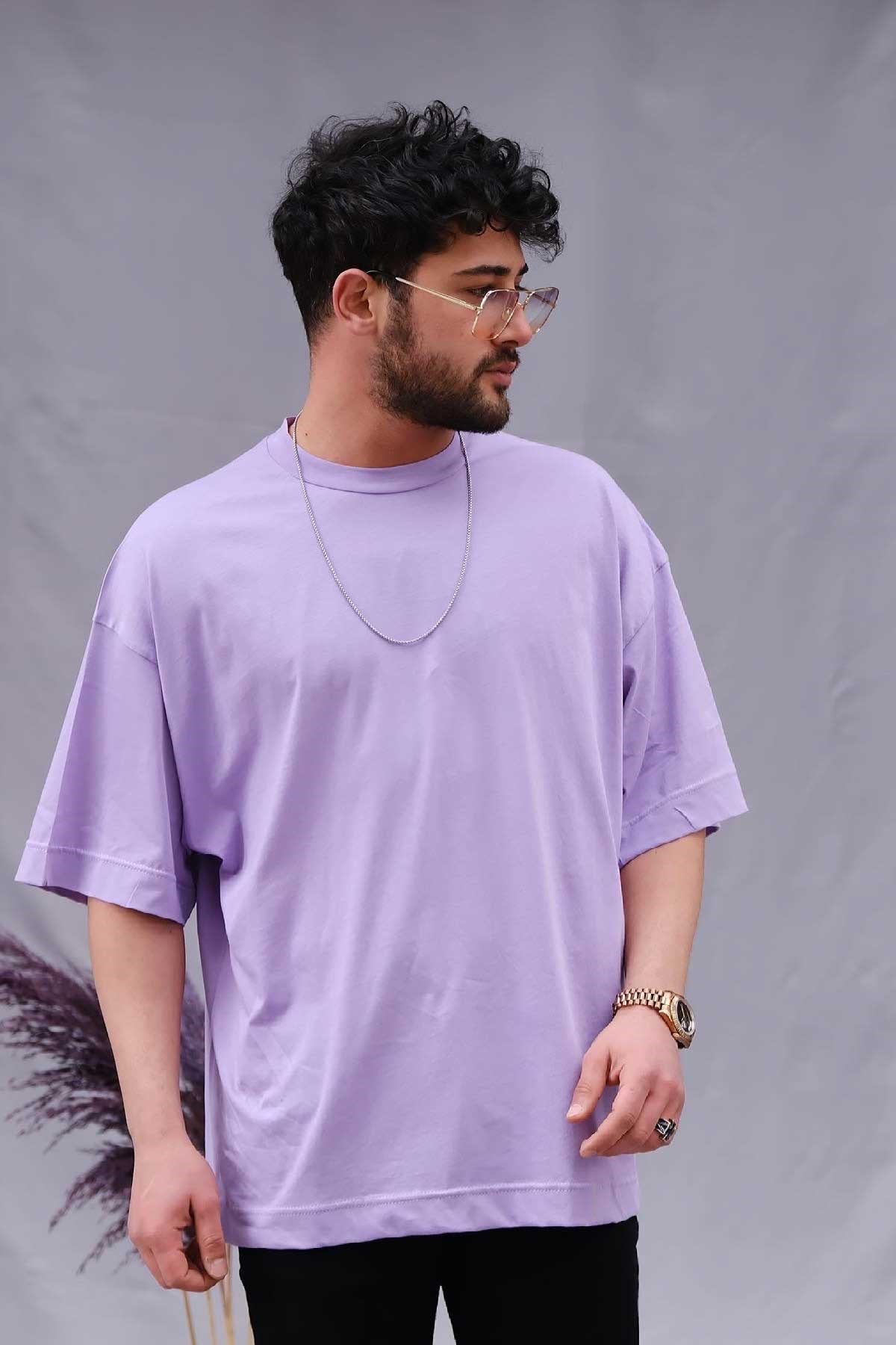 Oversize Lila Basic T-Shirt