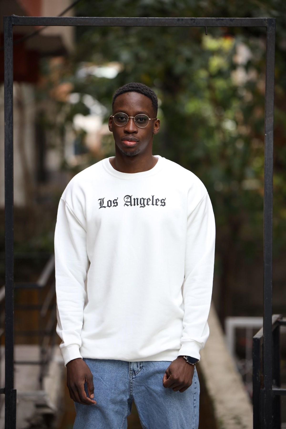 OVERSIZE LOS ANGELES SWEATSHIRT BEYAZ