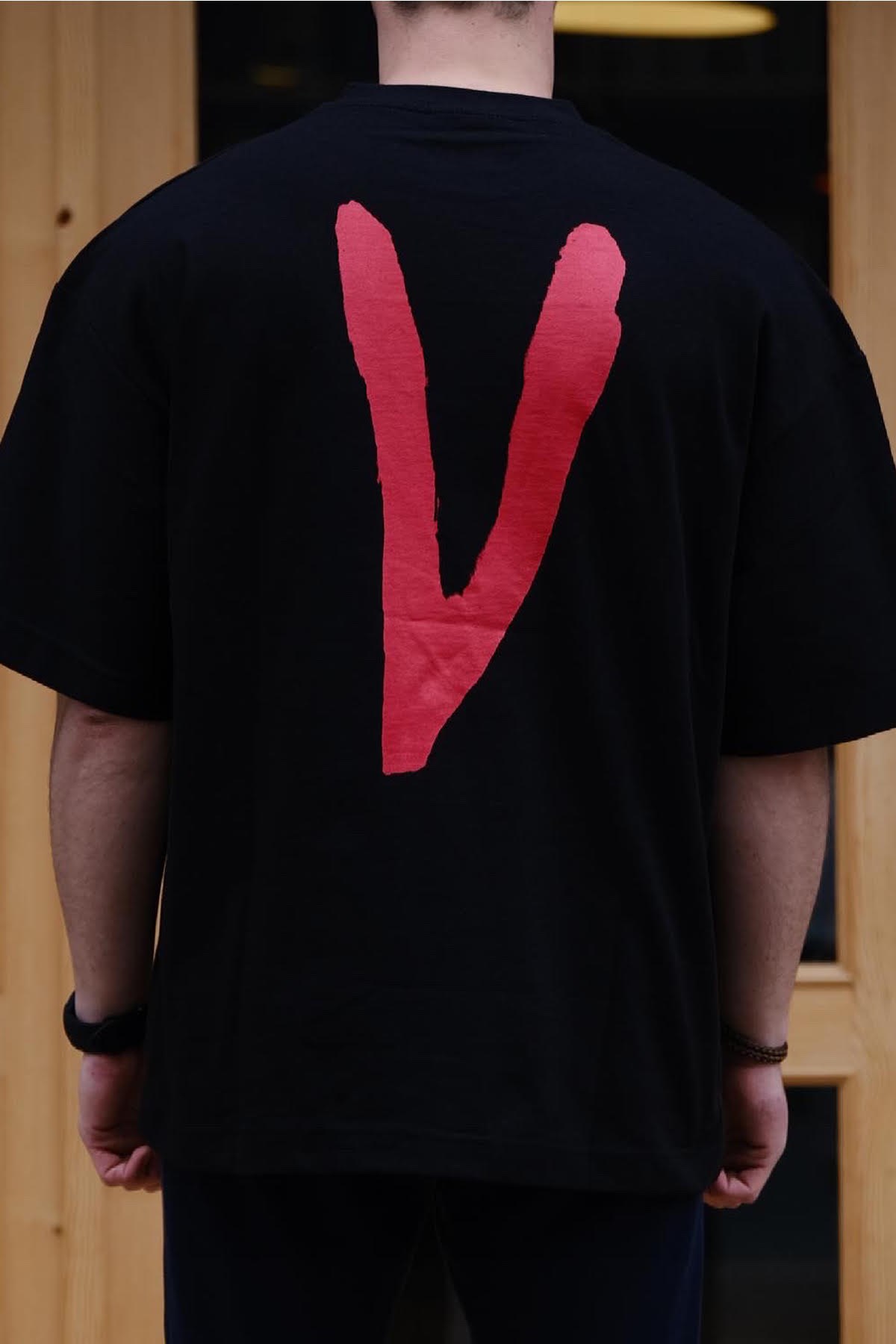 Oversize Love-V Tshirt Siyah