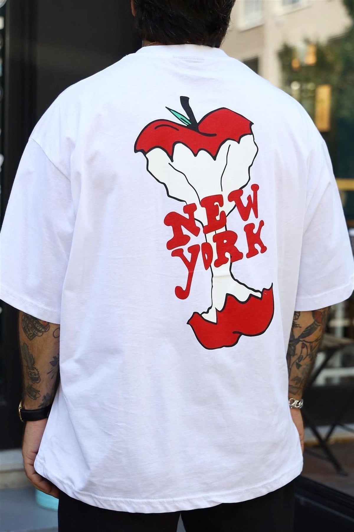 Oversize New York T-Shirt Beyaz