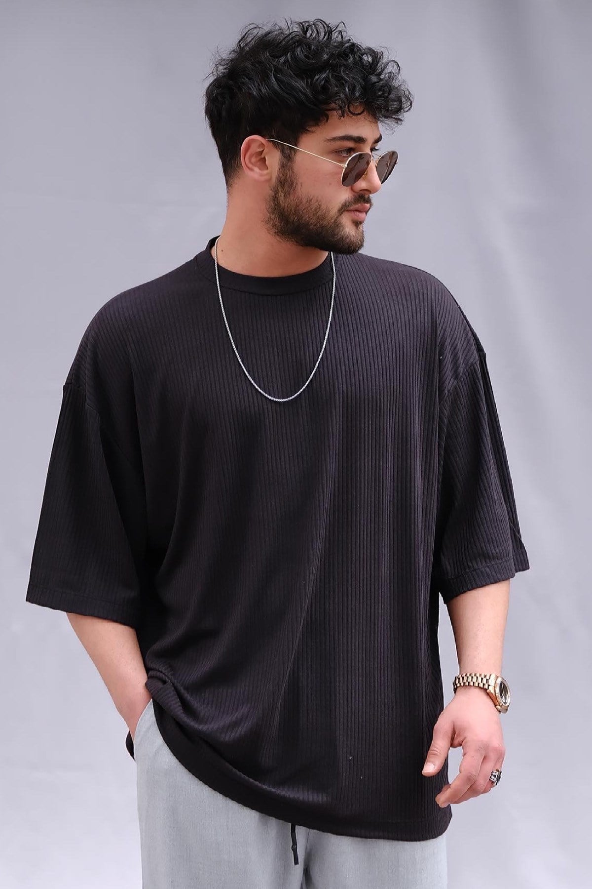 Oversize Siyah Basic T-Shirt