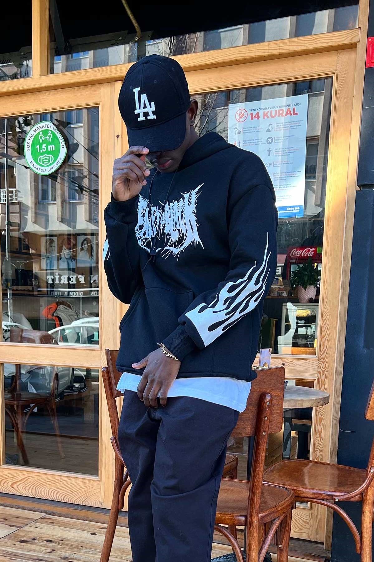 Oversize Siyah Sweatshirt