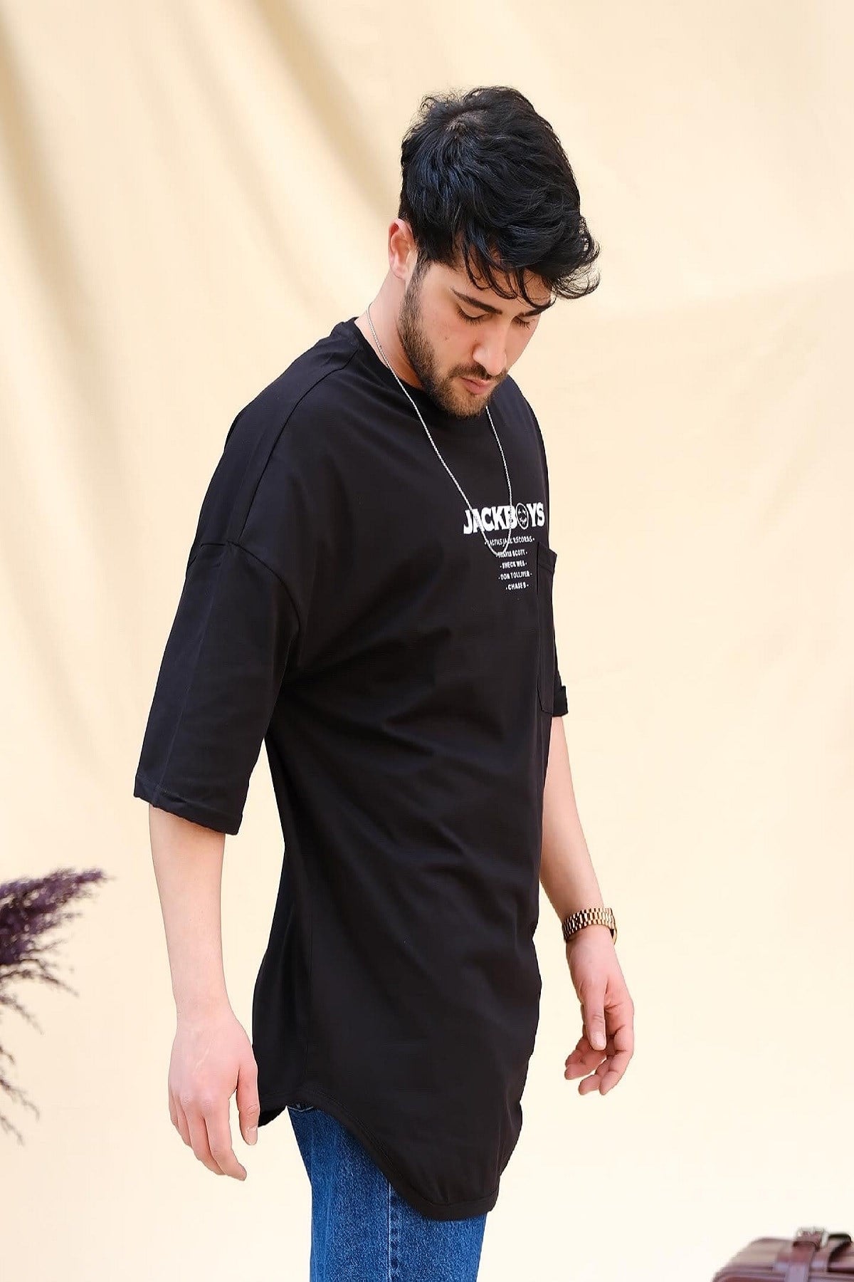 Oversize T-Shirt Siyah Jack-Boys